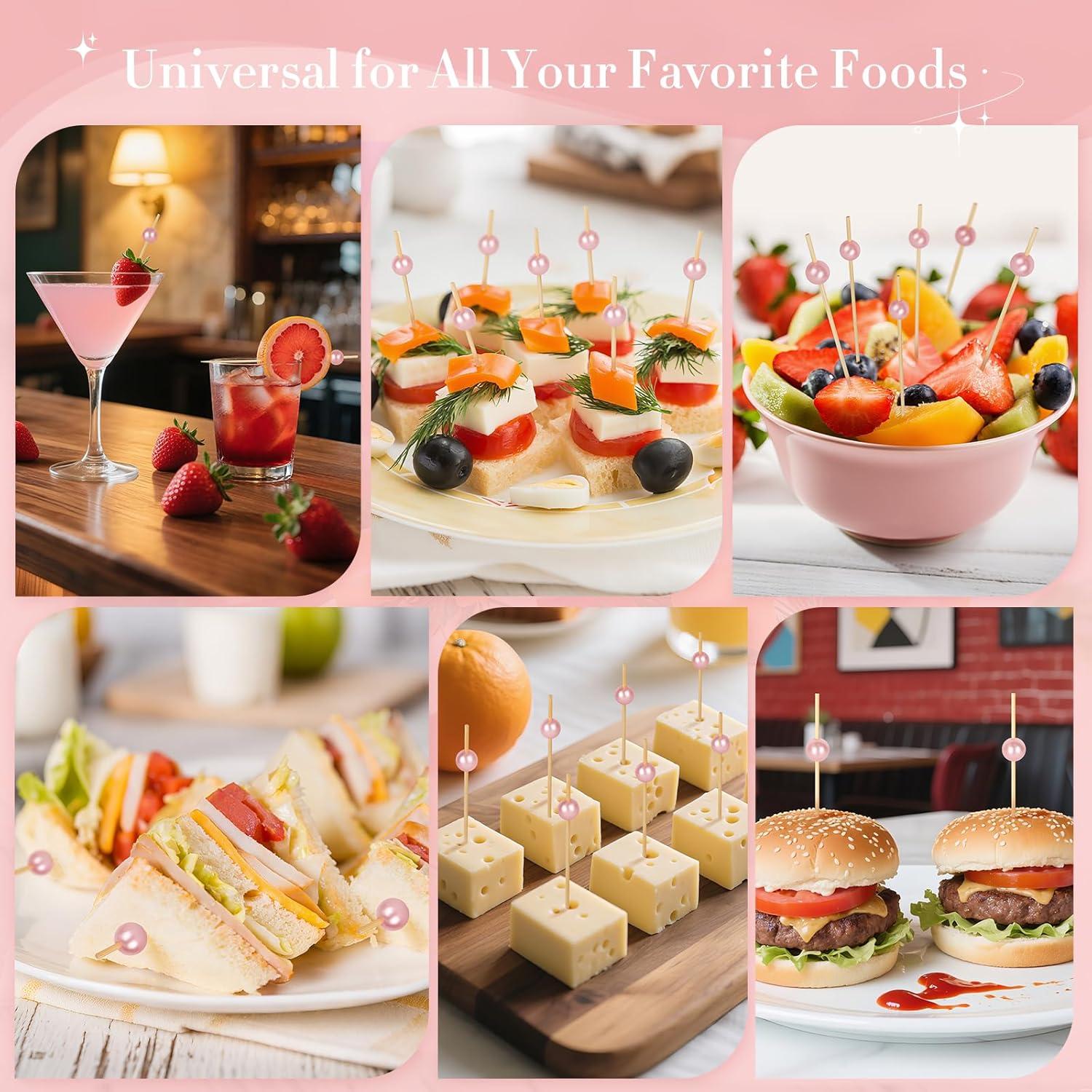 200 Palillos de Cóctel de Perla Rosa Vicuna R 11.94 cm