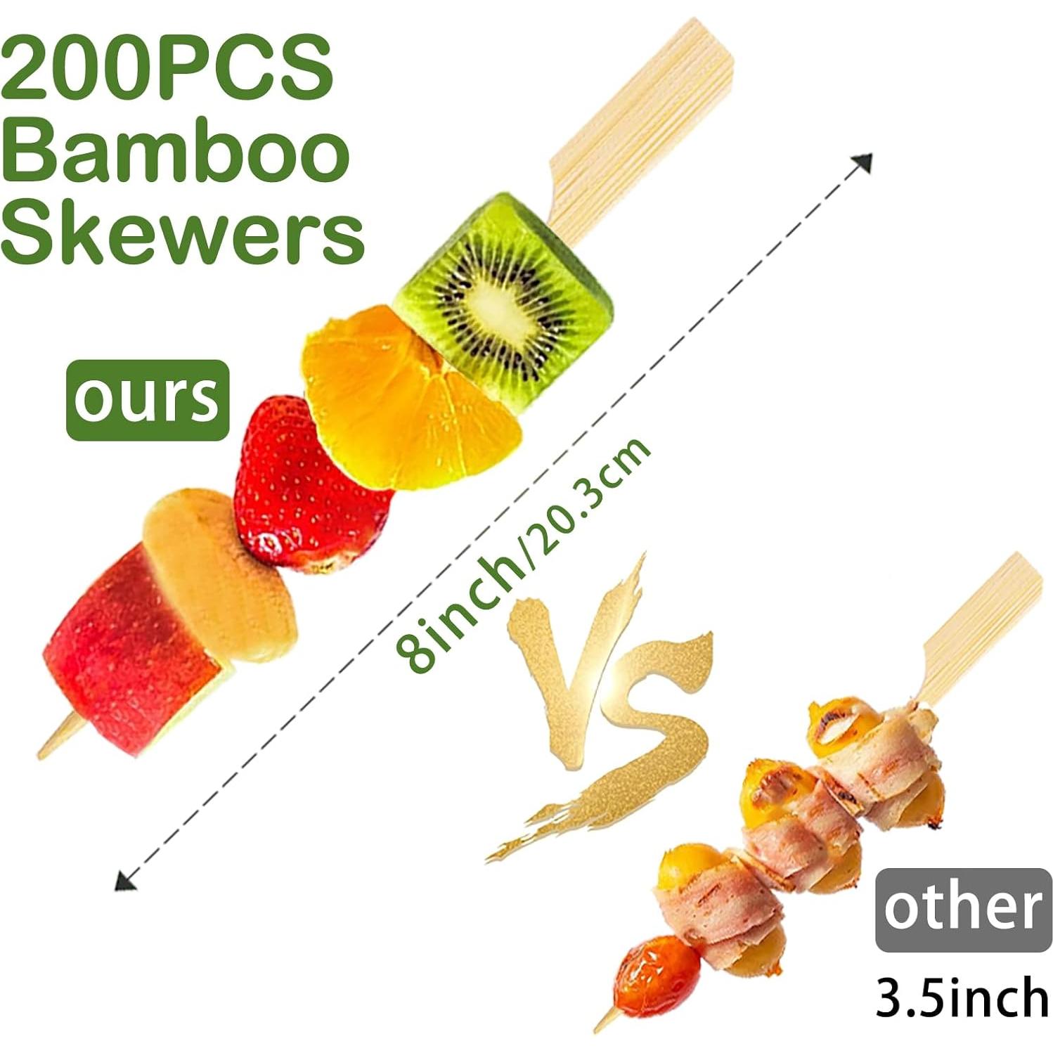 200 Palillos de Bambú 20.32 cm Faoaatin para Aperitivos