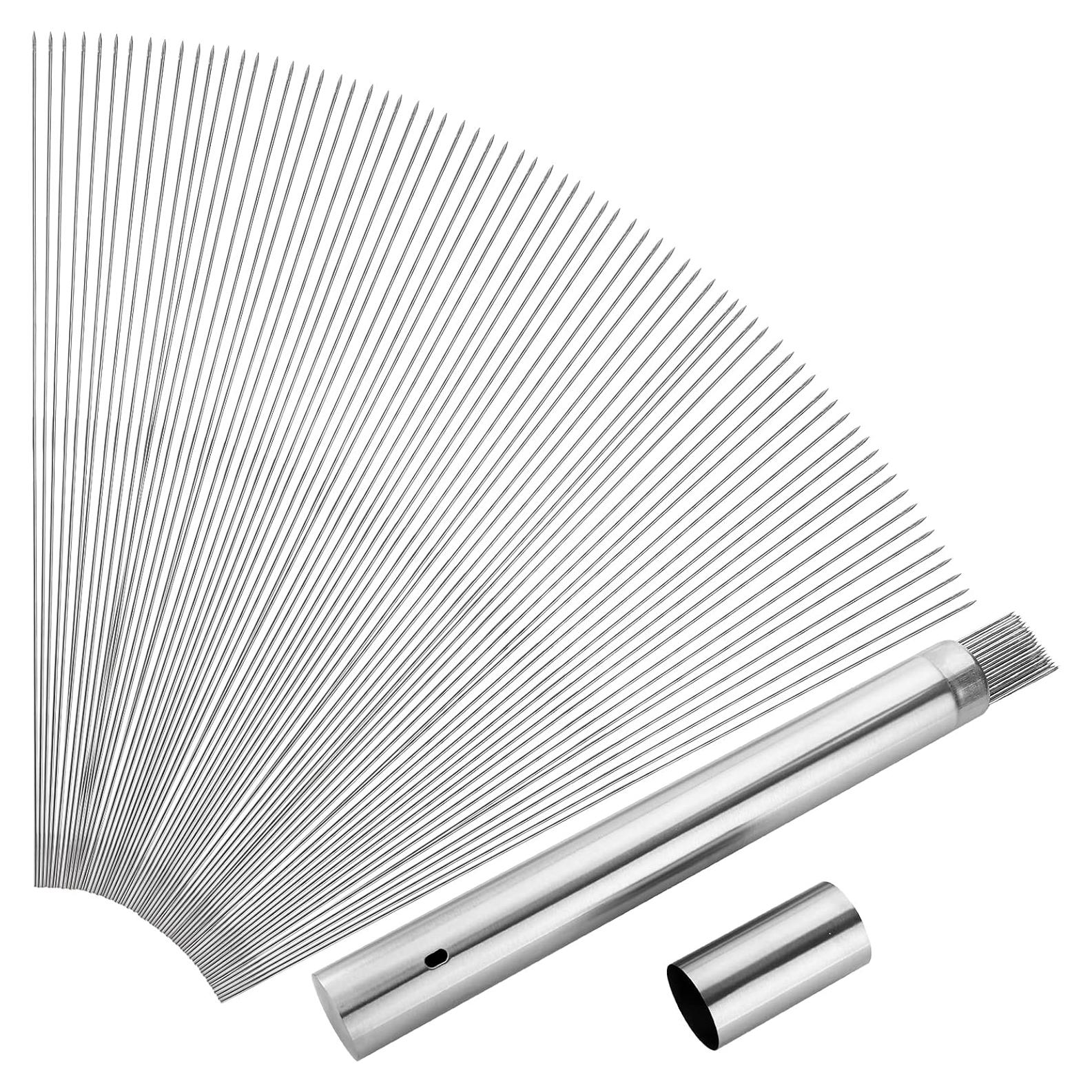 Pinchos de Acero Inoxidable ZEAYEA 200 Pcs 34 cm para BBQ
