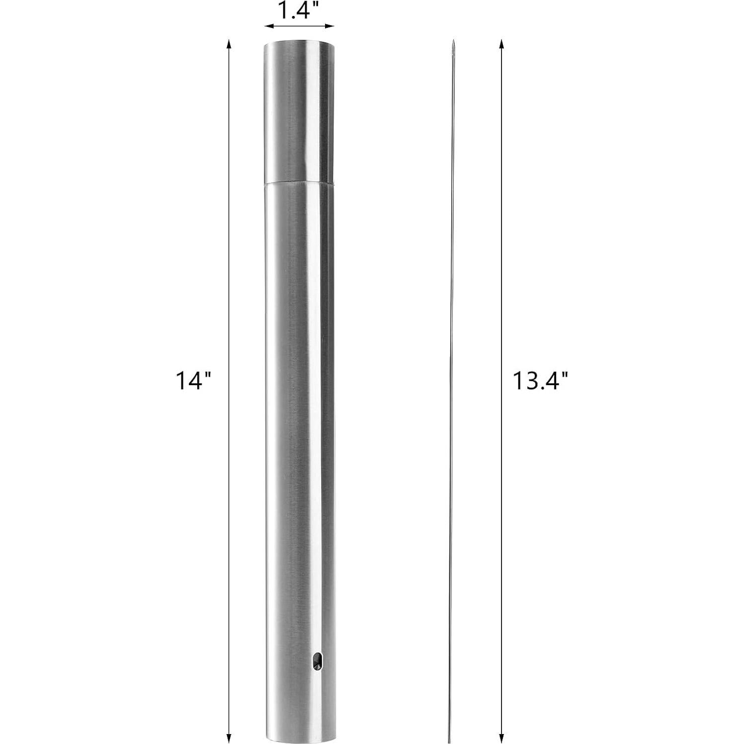 Pinchos de Acero Inoxidable ZEAYEA 200 Pcs 34 cm para BBQ