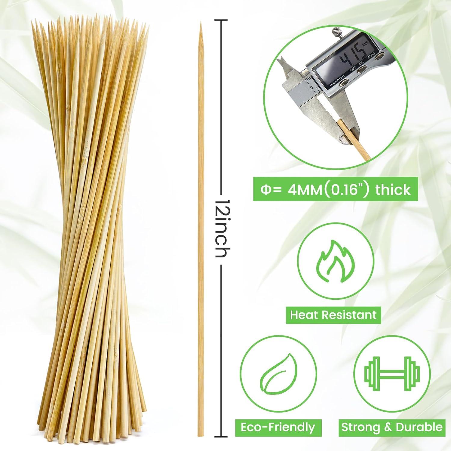 400 Pinchos de Madera de Bambú 30.48 cm para BBQ XTM