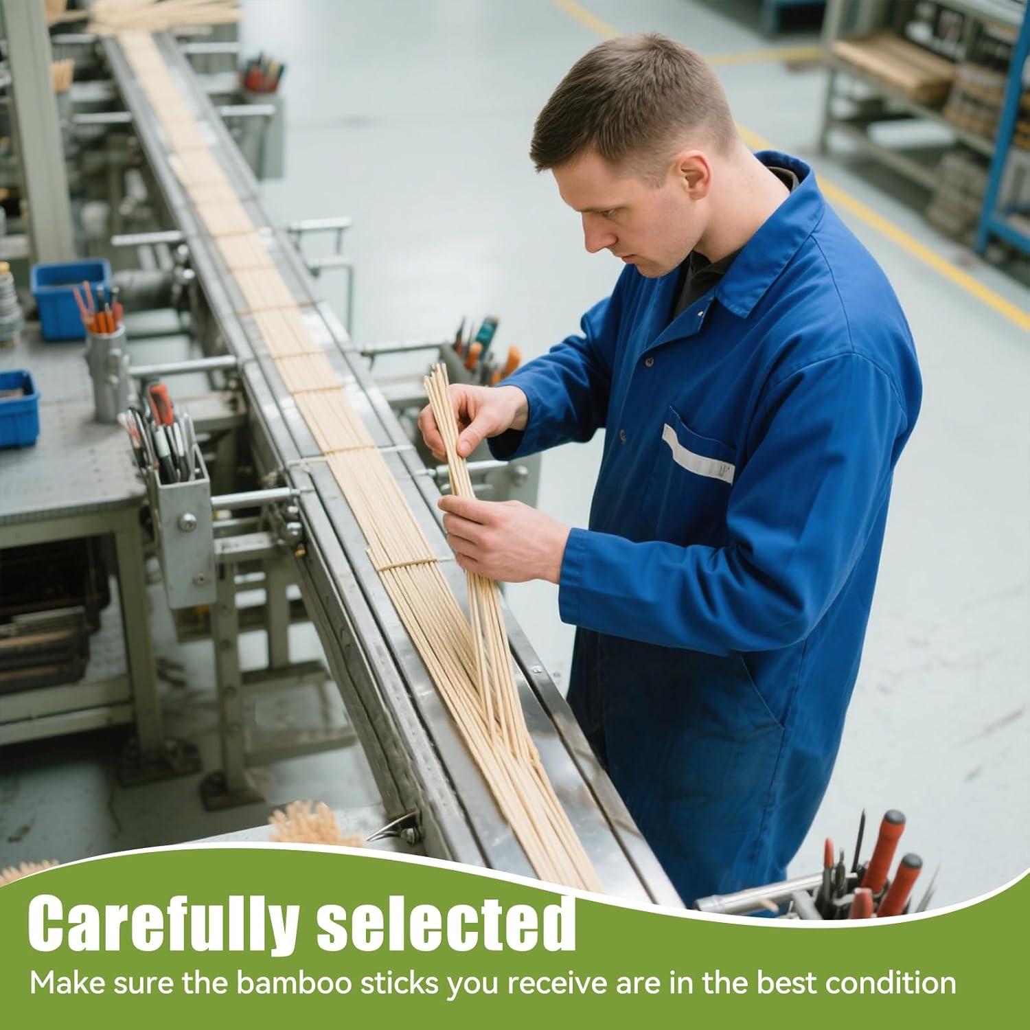 200 Brochetas de Bambú 30.48 cm Aerisque para BBQ y Fiesta