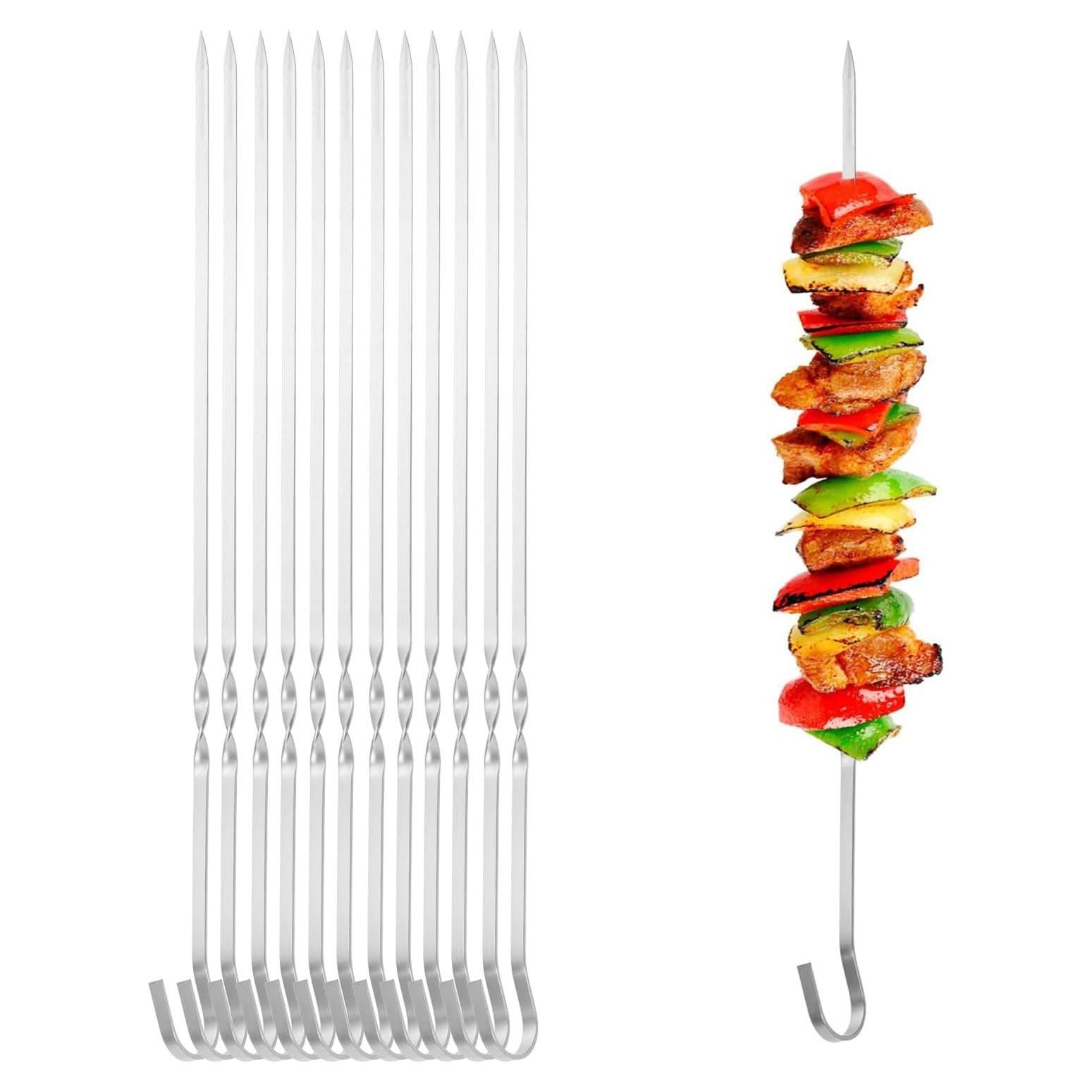 Set de 12 Pinchos de Metal Inoxidable Yolmooat 35.56 cm