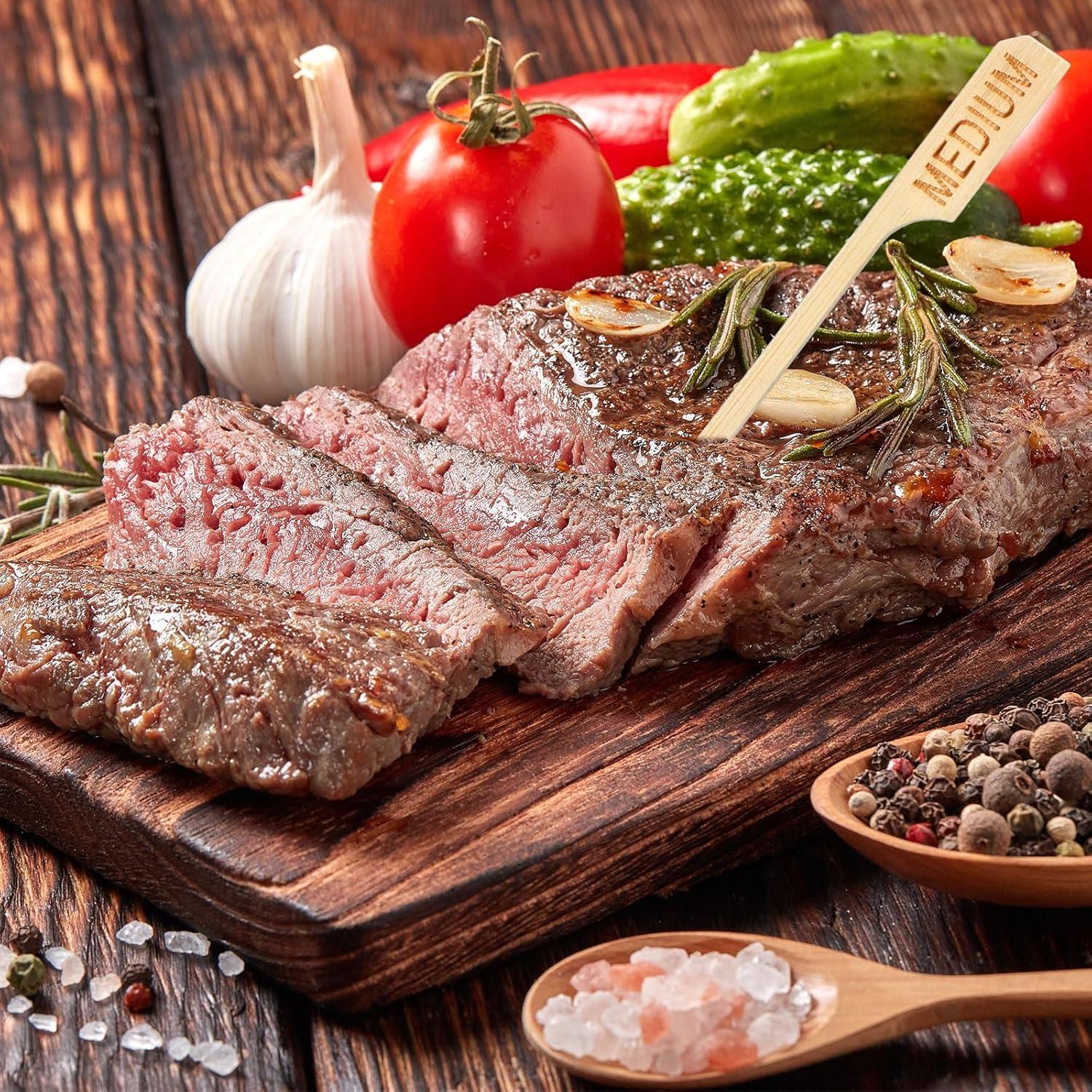 200 Palitos Marcadores de Carne de Bambú Thyle 10 cm Asortidos