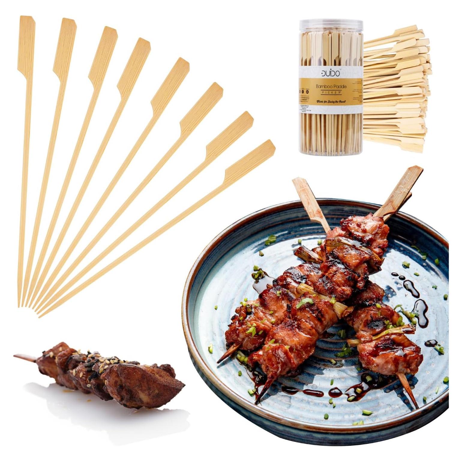 Brochetas de Bambú DUIDO 18 cm - 220 Palitos para Parrilla