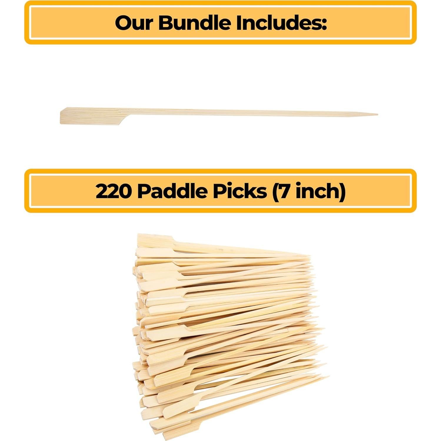 Brochetas de Bambú DUIDO 18 cm - 220 Palitos para Parrilla