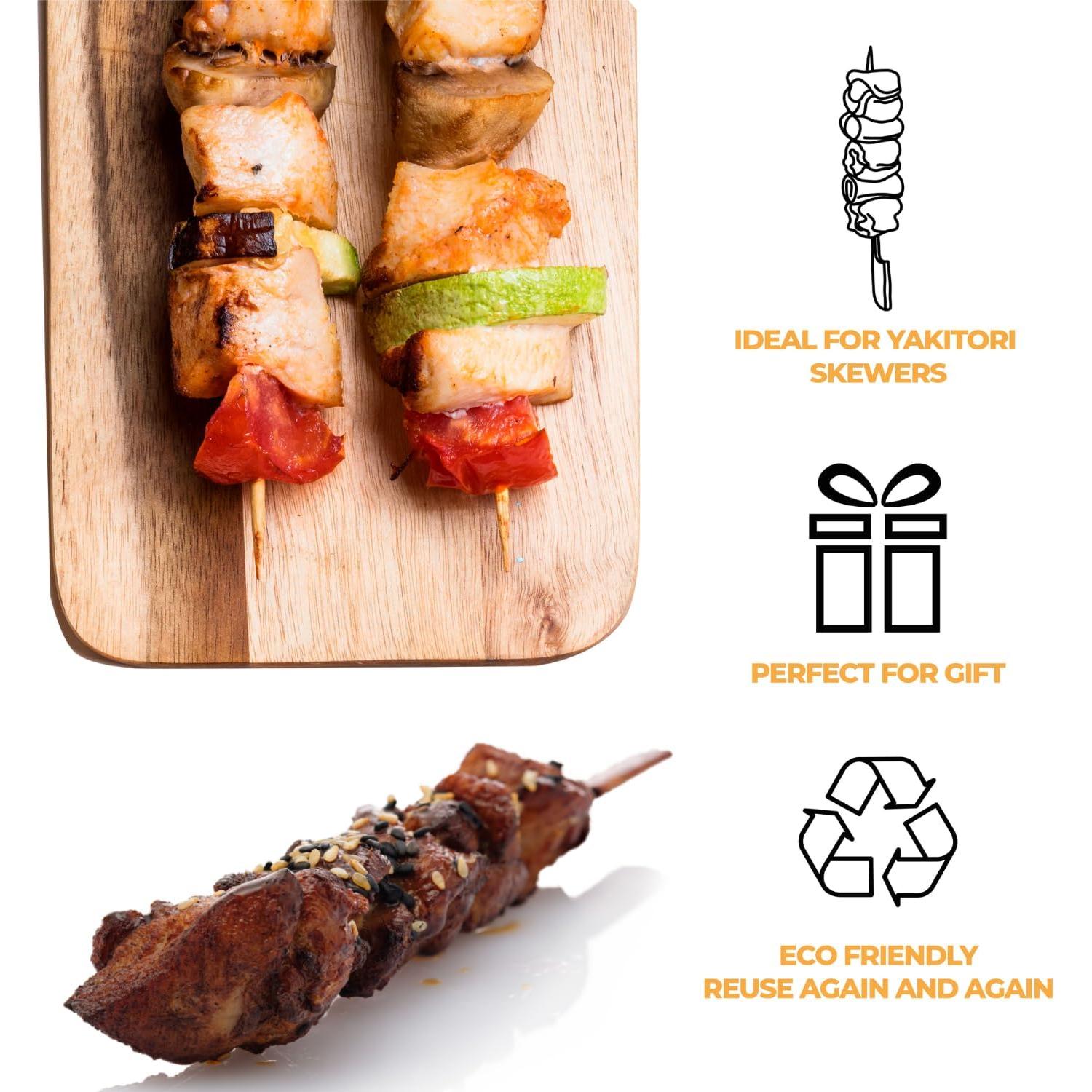 Brochetas de Bambú DUIDO 18 cm - 220 Palitos para Parrilla