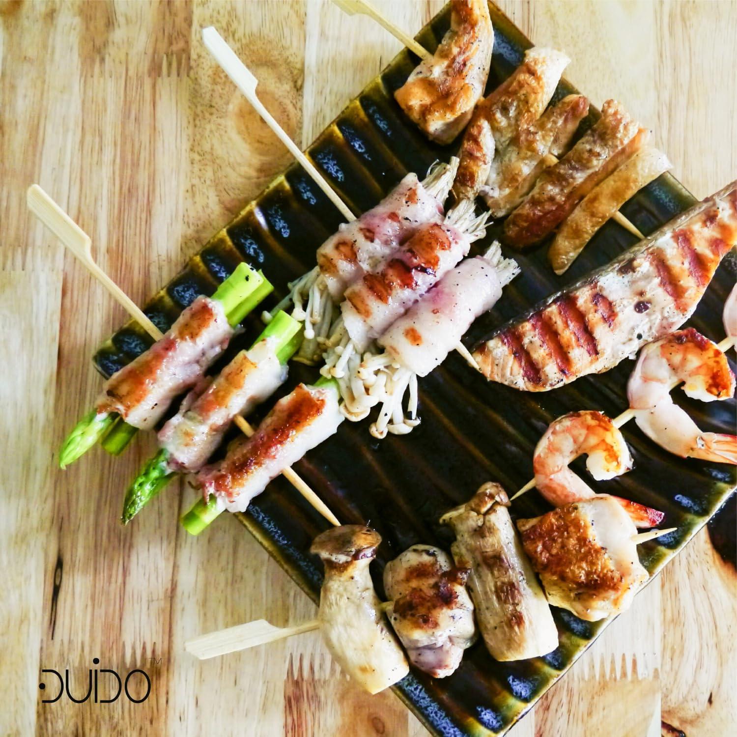 Brochetas de Bambú DUIDO 18 cm - 220 Palitos para Parrilla