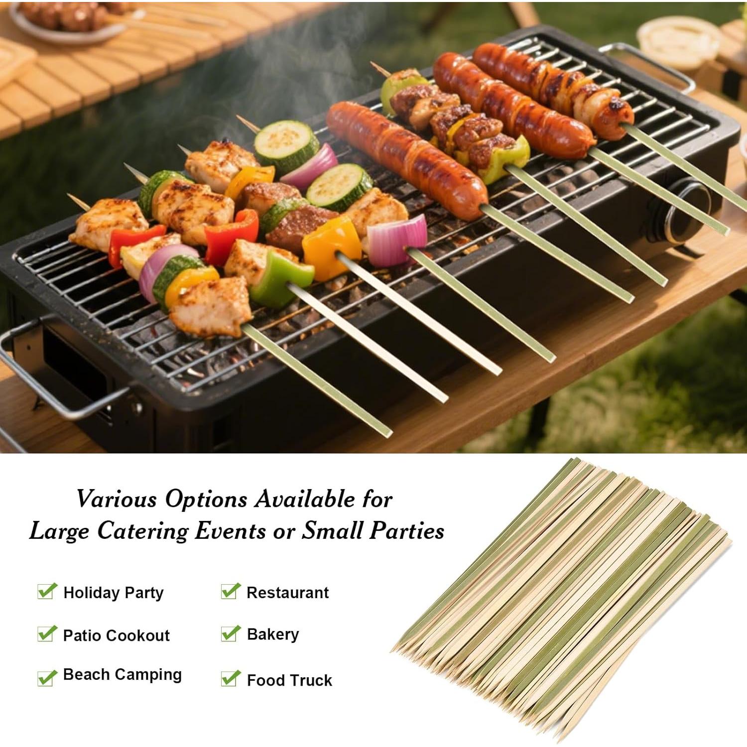 200 Palitos de Bambú Planos 30 cm TOXINYUAN para Asar