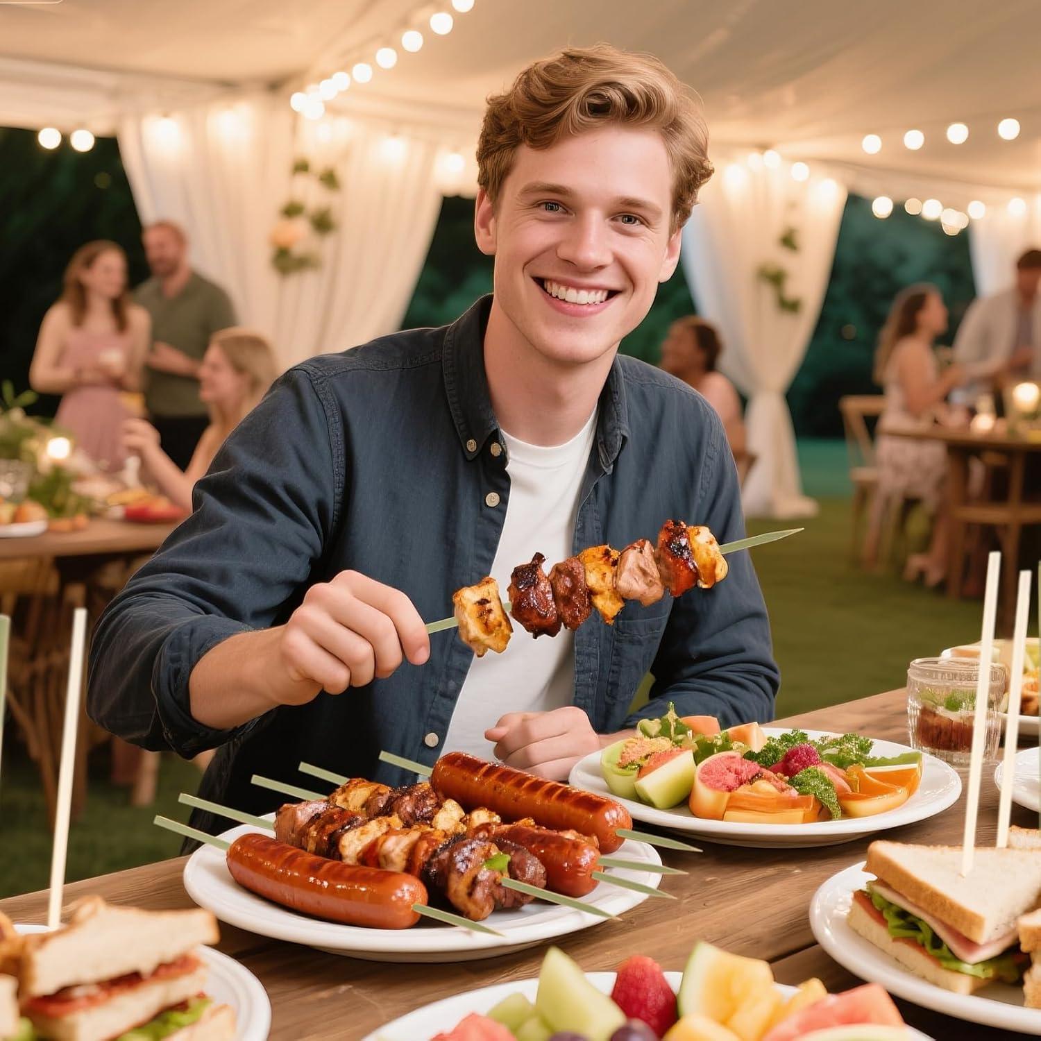 200 Palitos de Bambú Planos 30 cm TOXINYUAN para Asar