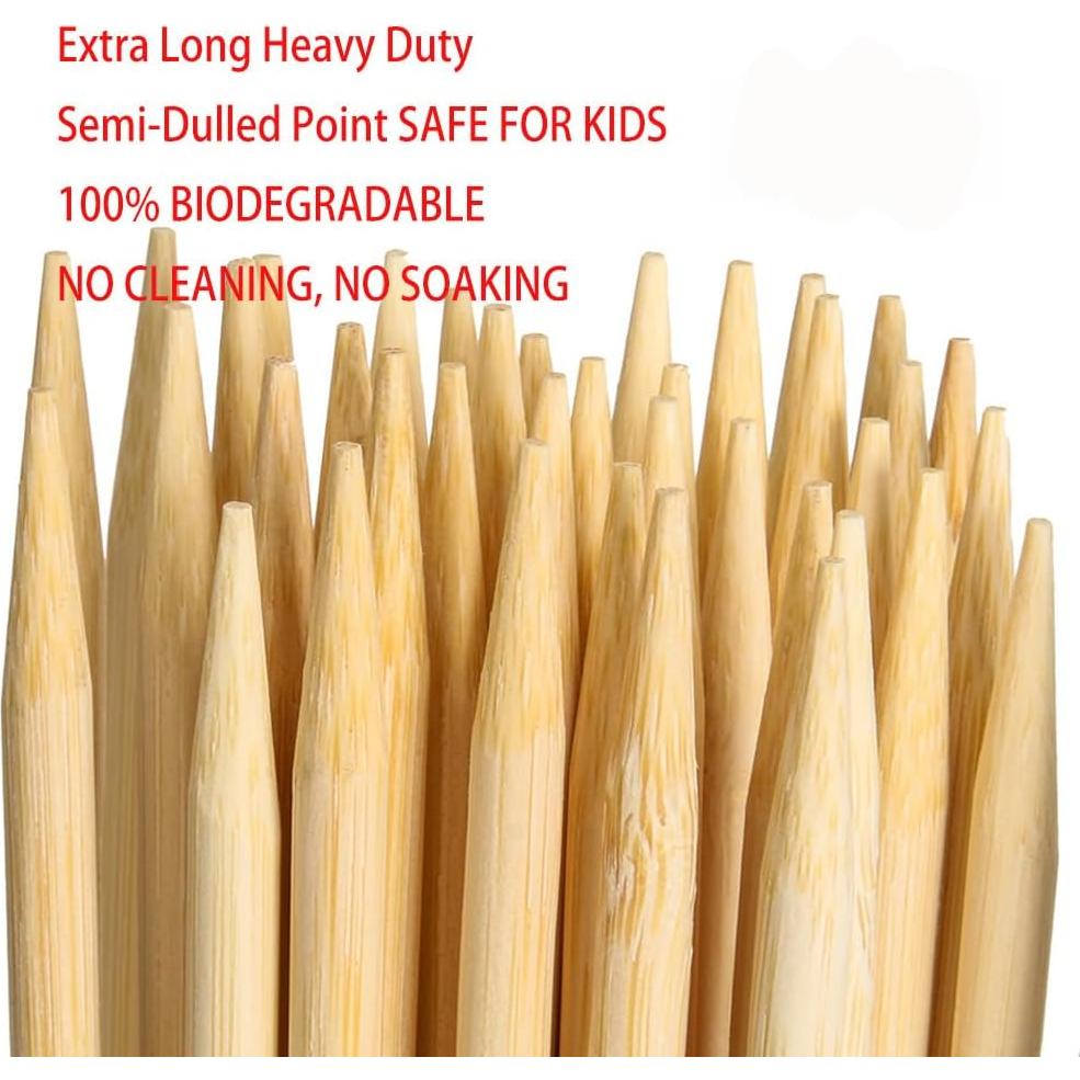 Pinchos de Bambú Natural 76 cm Gruesos 5mm para BBQ y Camping