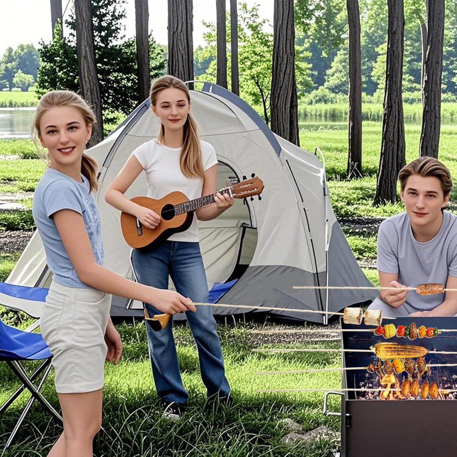 Pinchos de Bambú Natural 76 cm Gruesos 5mm para BBQ y Camping