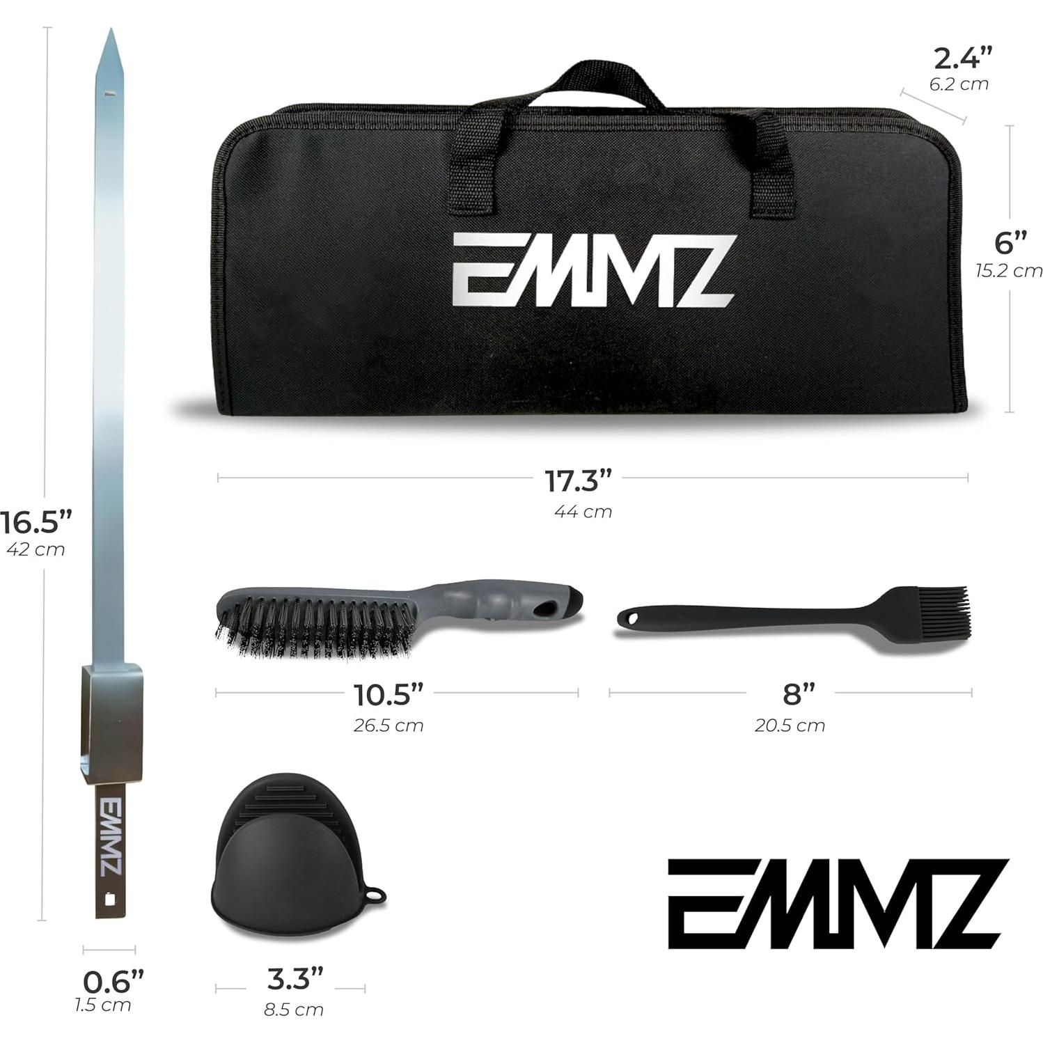 Set de 10 Pinchos de Acero Inoxidable 42 cm para BBQ