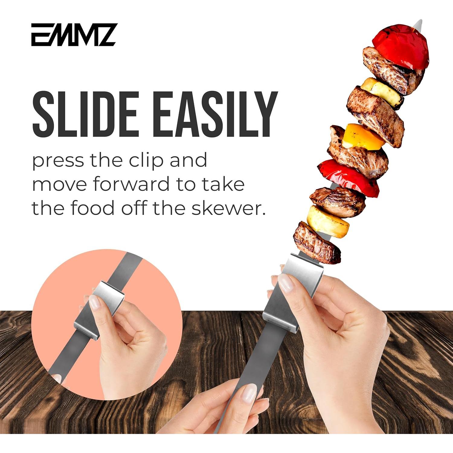 Set de 10 Pinchos de Acero Inoxidable 42 cm para BBQ