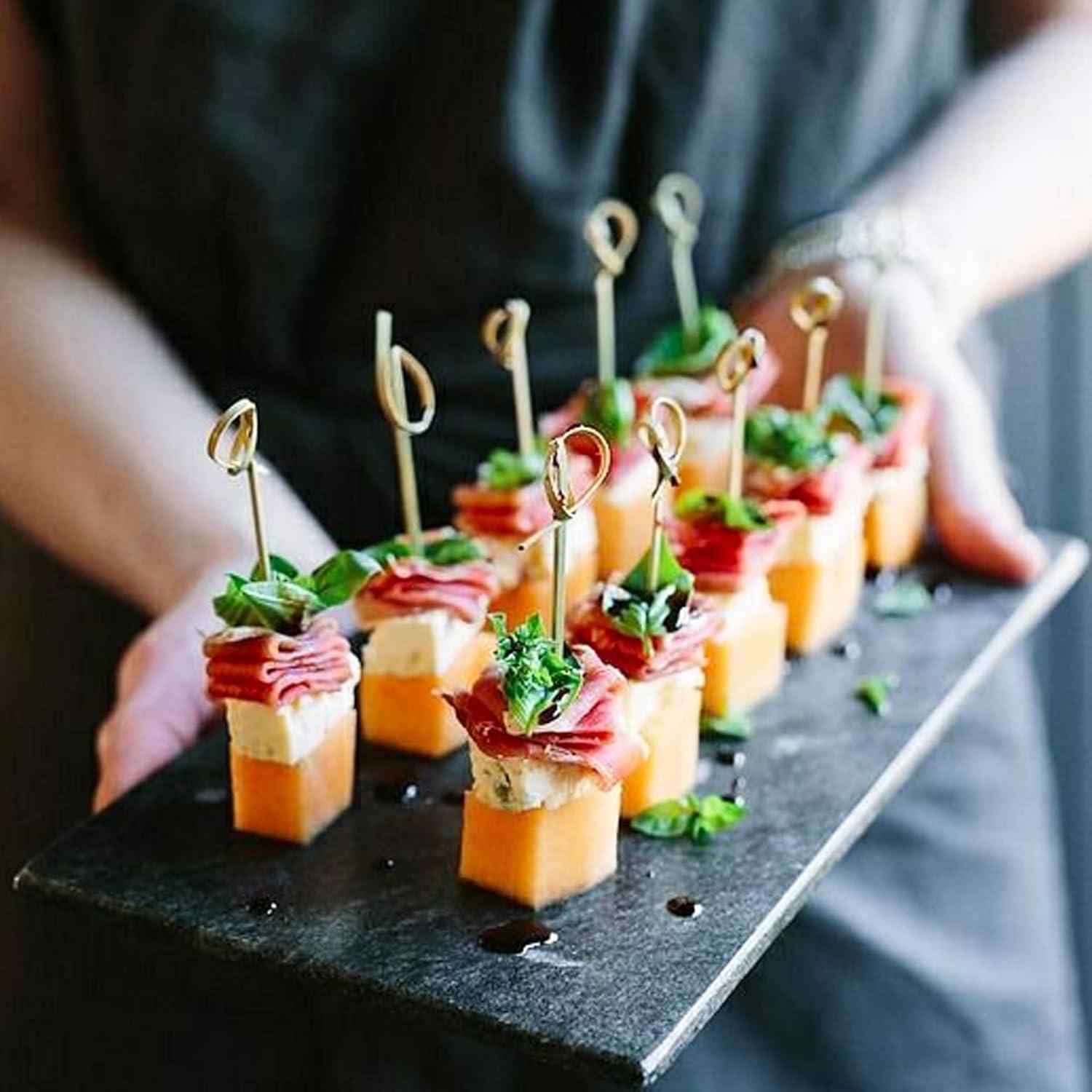 200 Palillos de Cóctel de Bambú con Nudo 11.9 cm - Amovvita