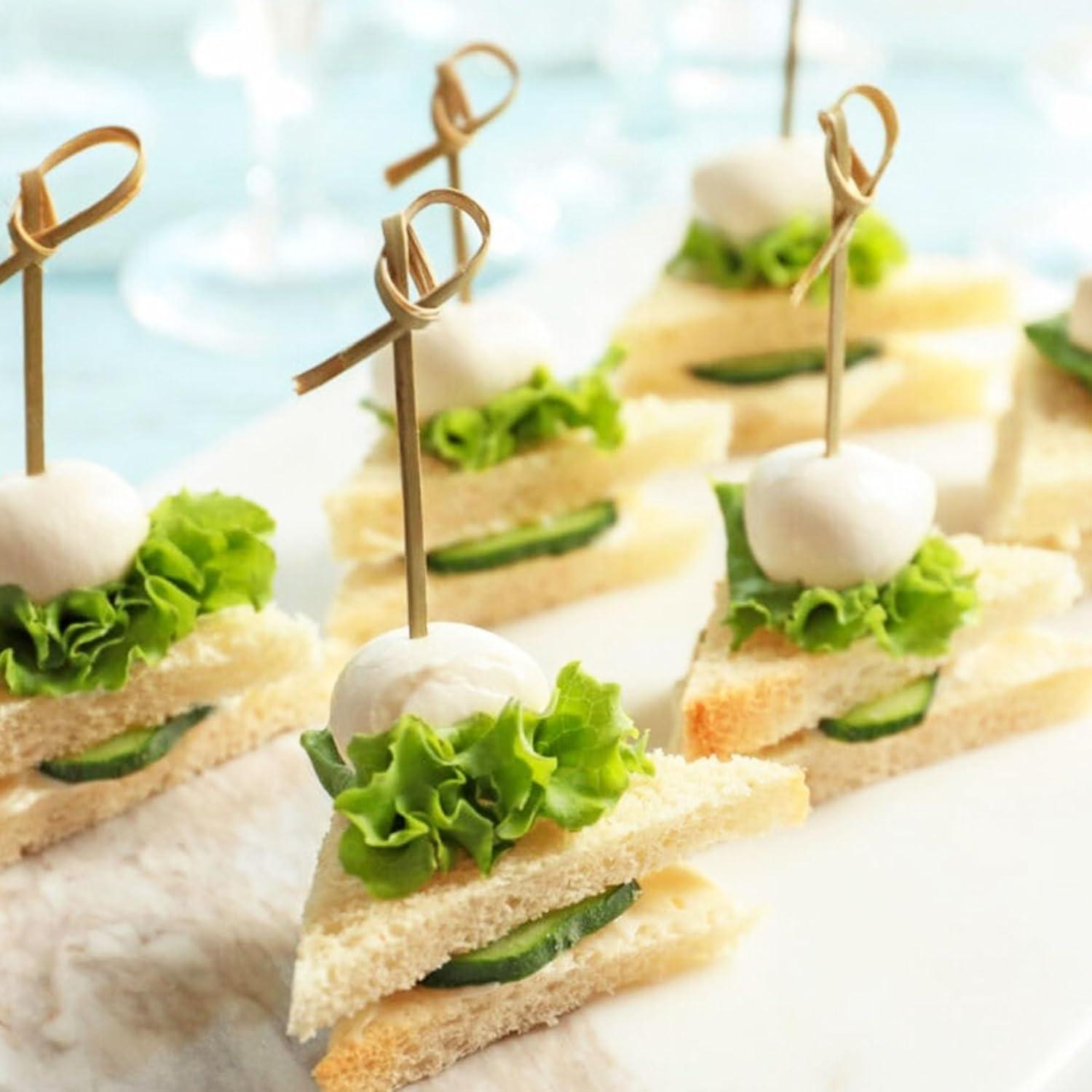 200 Palillos de Cóctel de Bambú con Nudo 11.9 cm - Amovvita