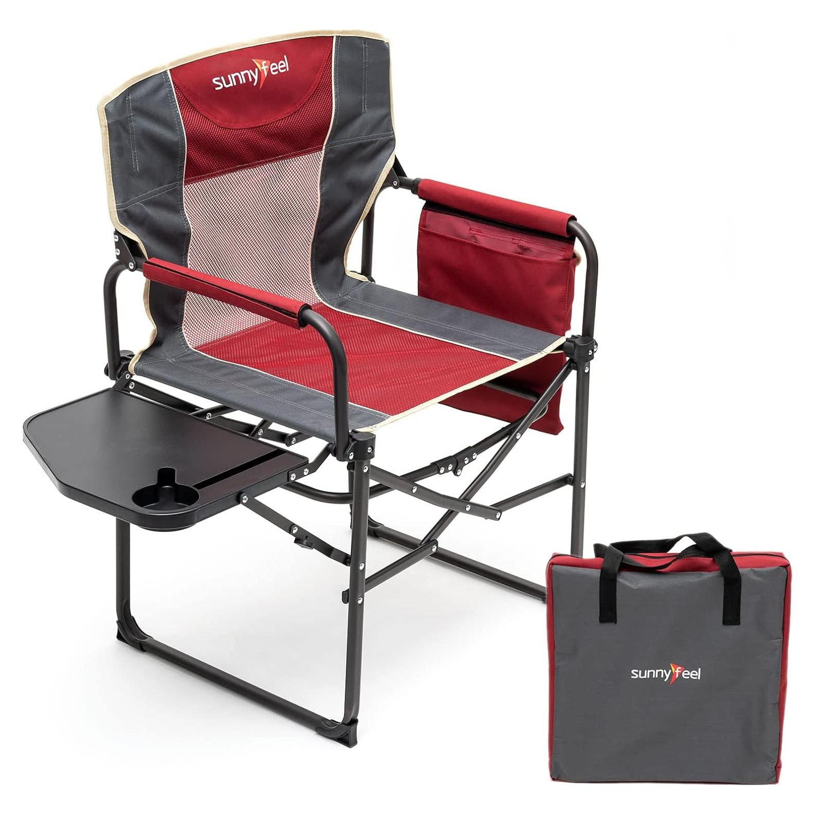 Silla de Camping Plegable SUNNYFEEL AC3008F Roja Resistente