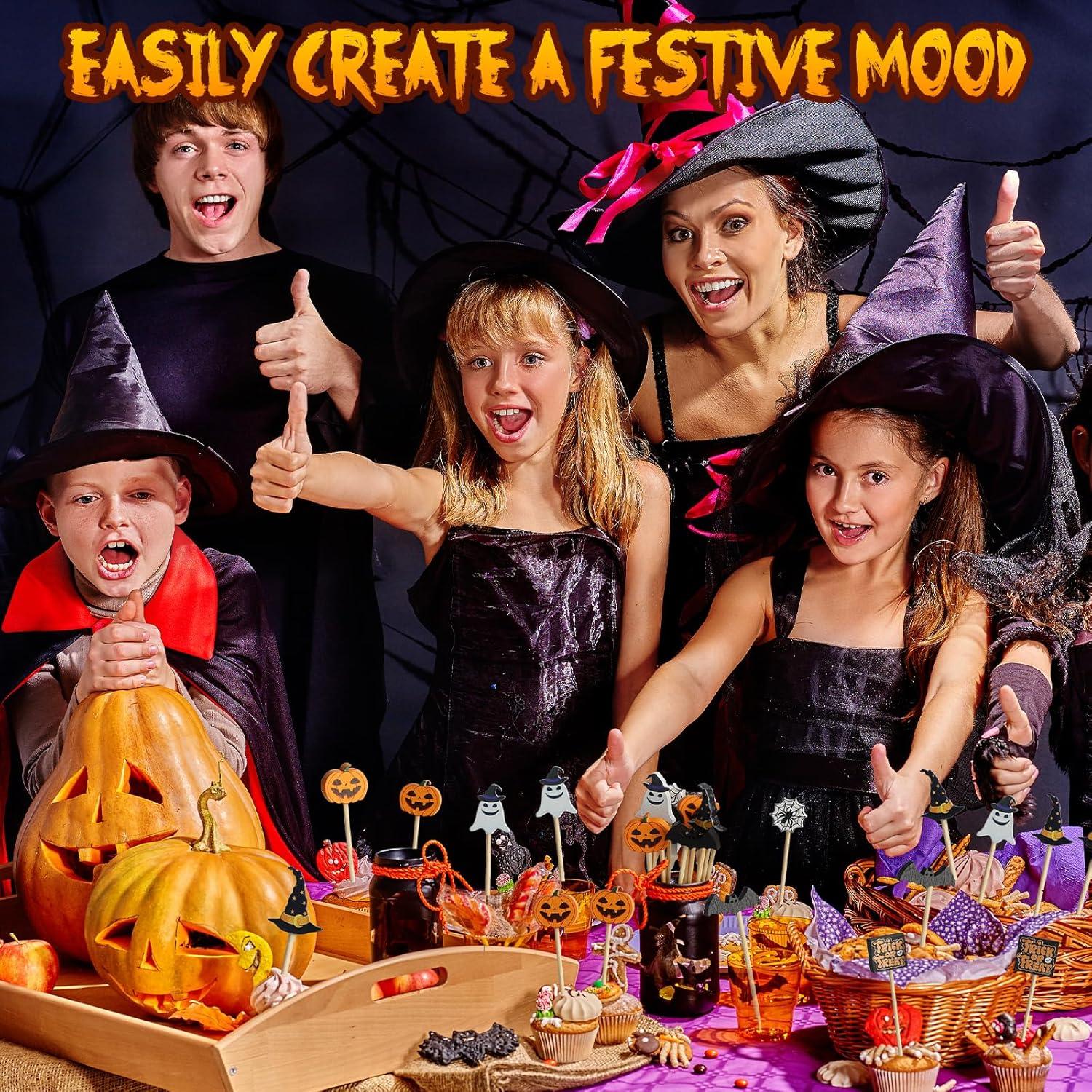 120 Palillos de Cóctel de Halloween Vicuna R - 11.94 cm - 8 Diseños