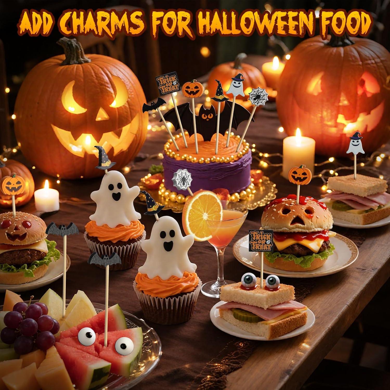 120 Palillos de Cóctel de Halloween Vicuna R - 11.94 cm - 8 Diseños