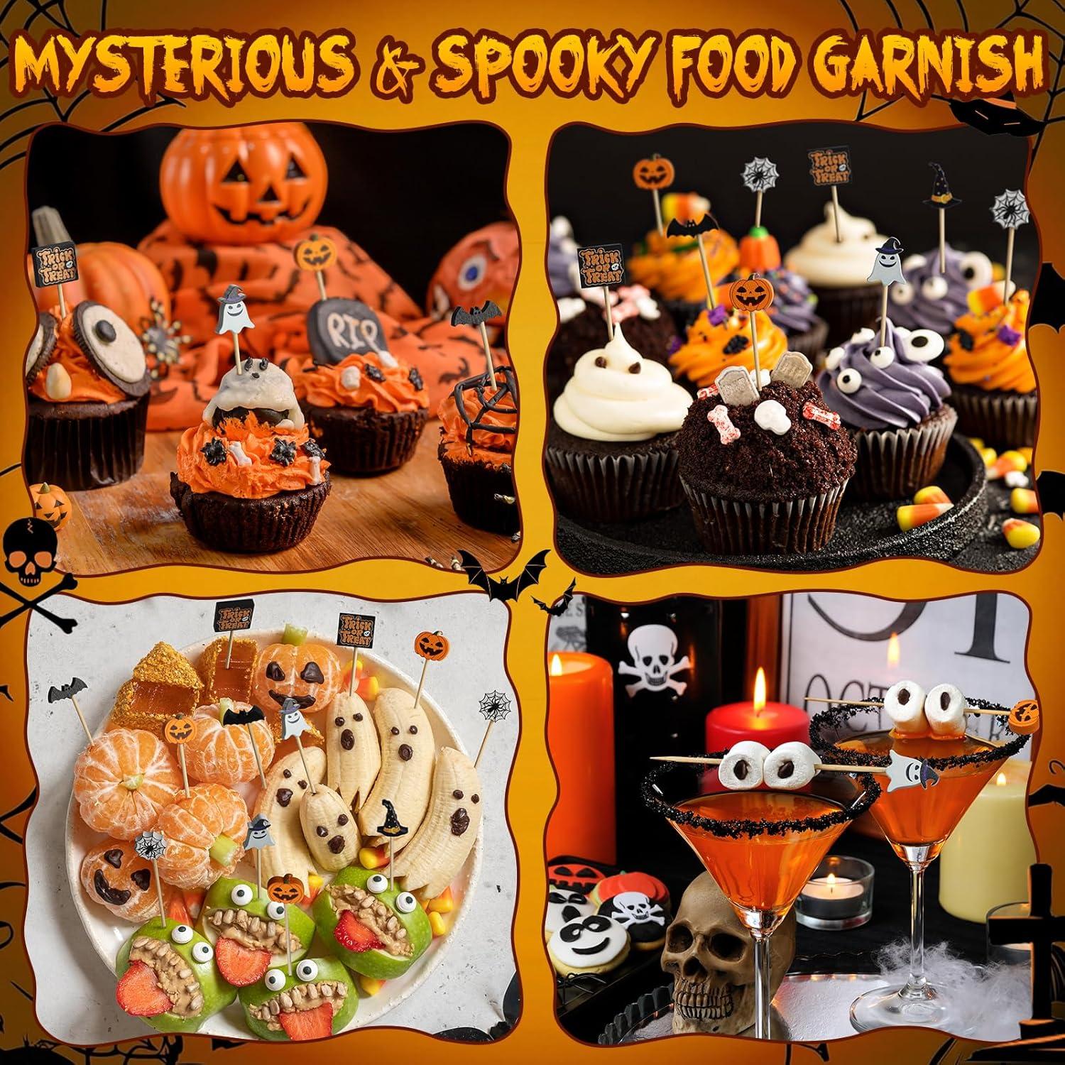 120 Palillos de Cóctel de Halloween Vicuna R - 11.94 cm - 8 Diseños