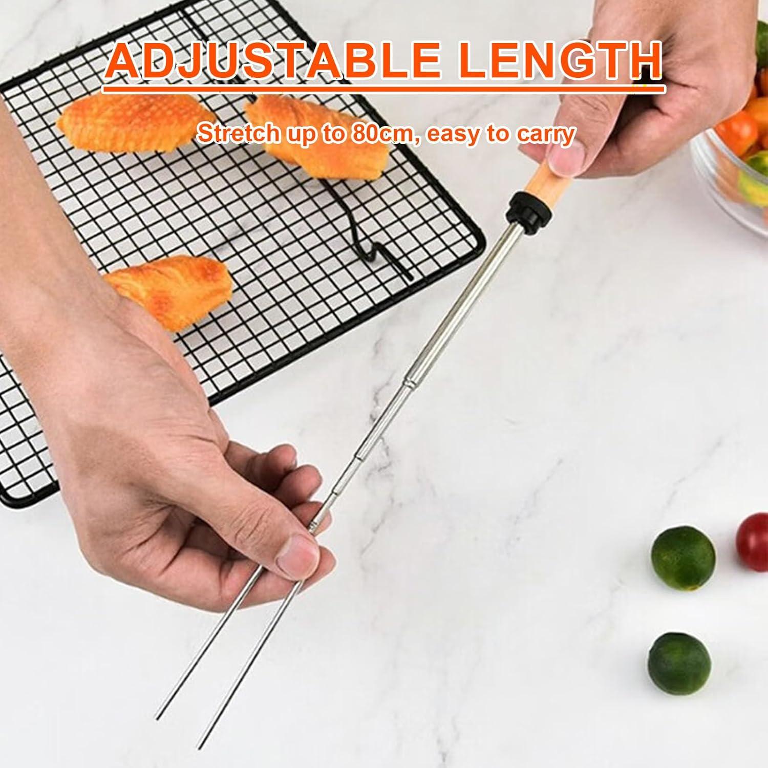 6 Palos Extensibles para Asar Malvaviscos QBXMY7 31-81 cm