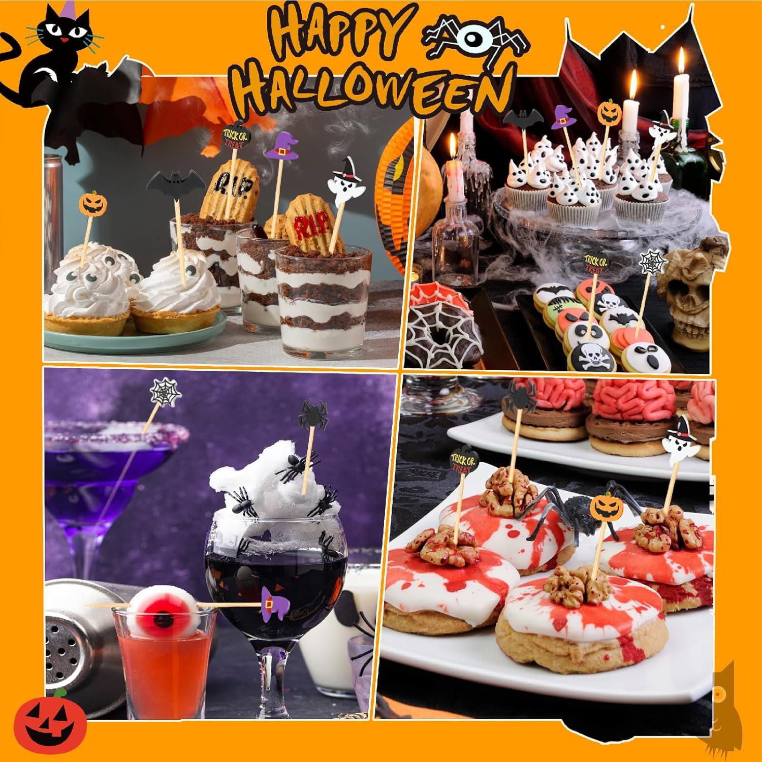 Palillos de cóctel de Halloween DOUDOULE 11.9 cm 100 piezas