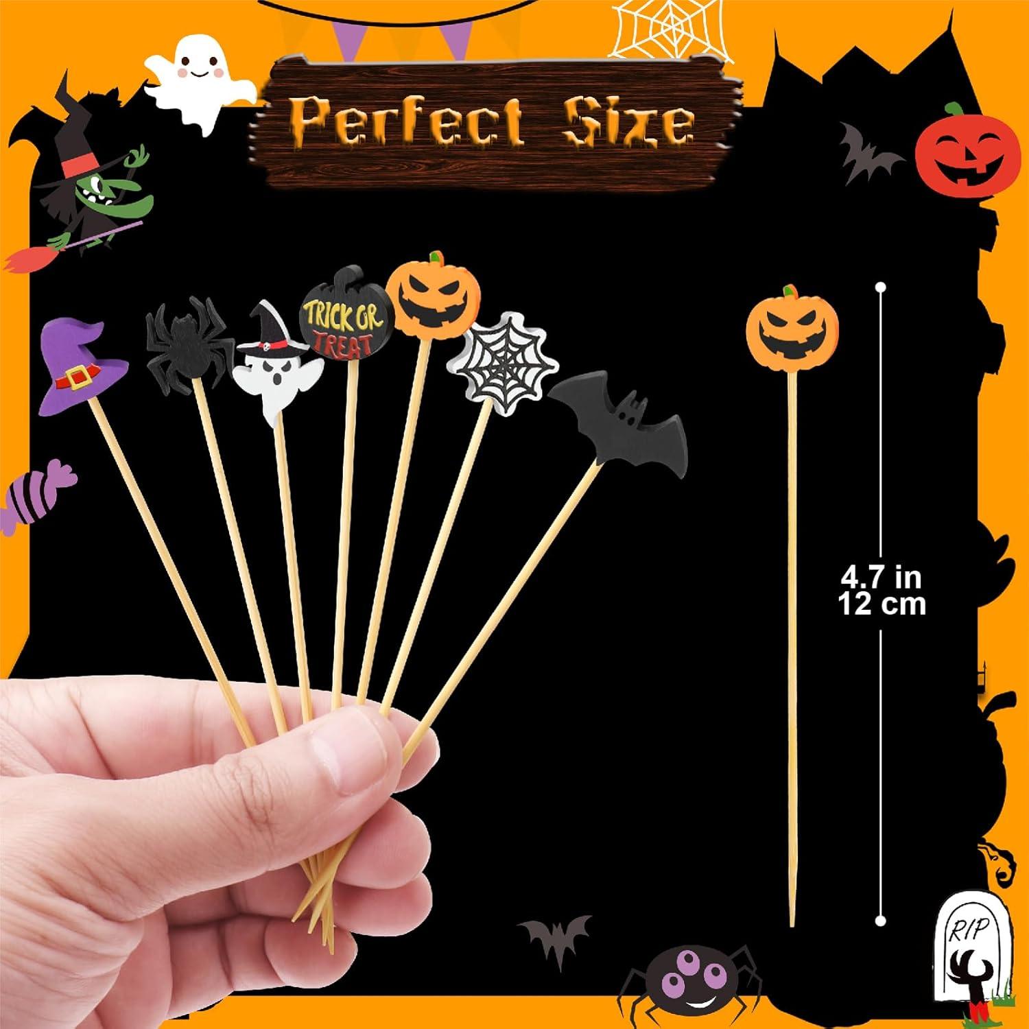 Palillos de cóctel de Halloween DOUDOULE 11.9 cm 100 piezas