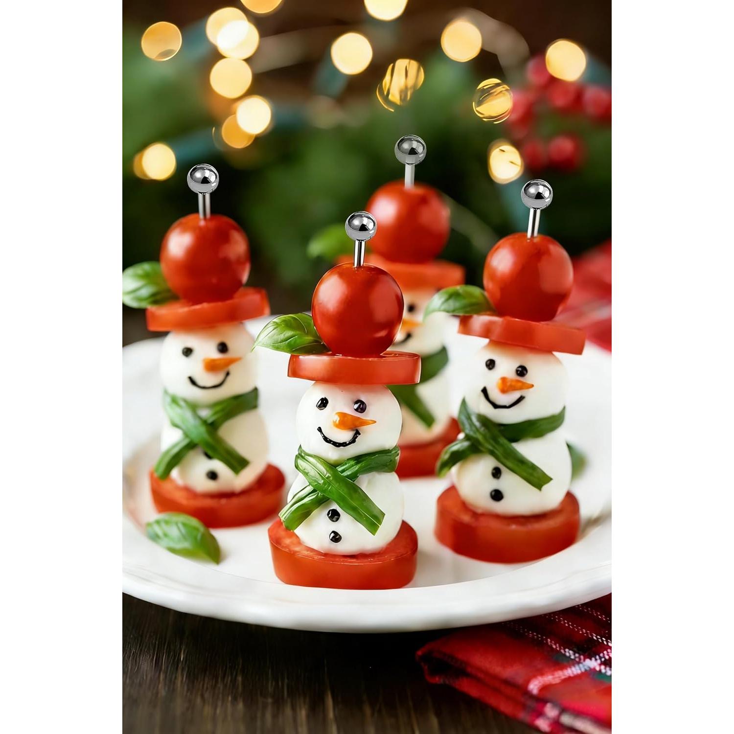 30 Palillos de Cóctel Reutilizables AIMEIKI Acero Inoxidable 10.9 cm