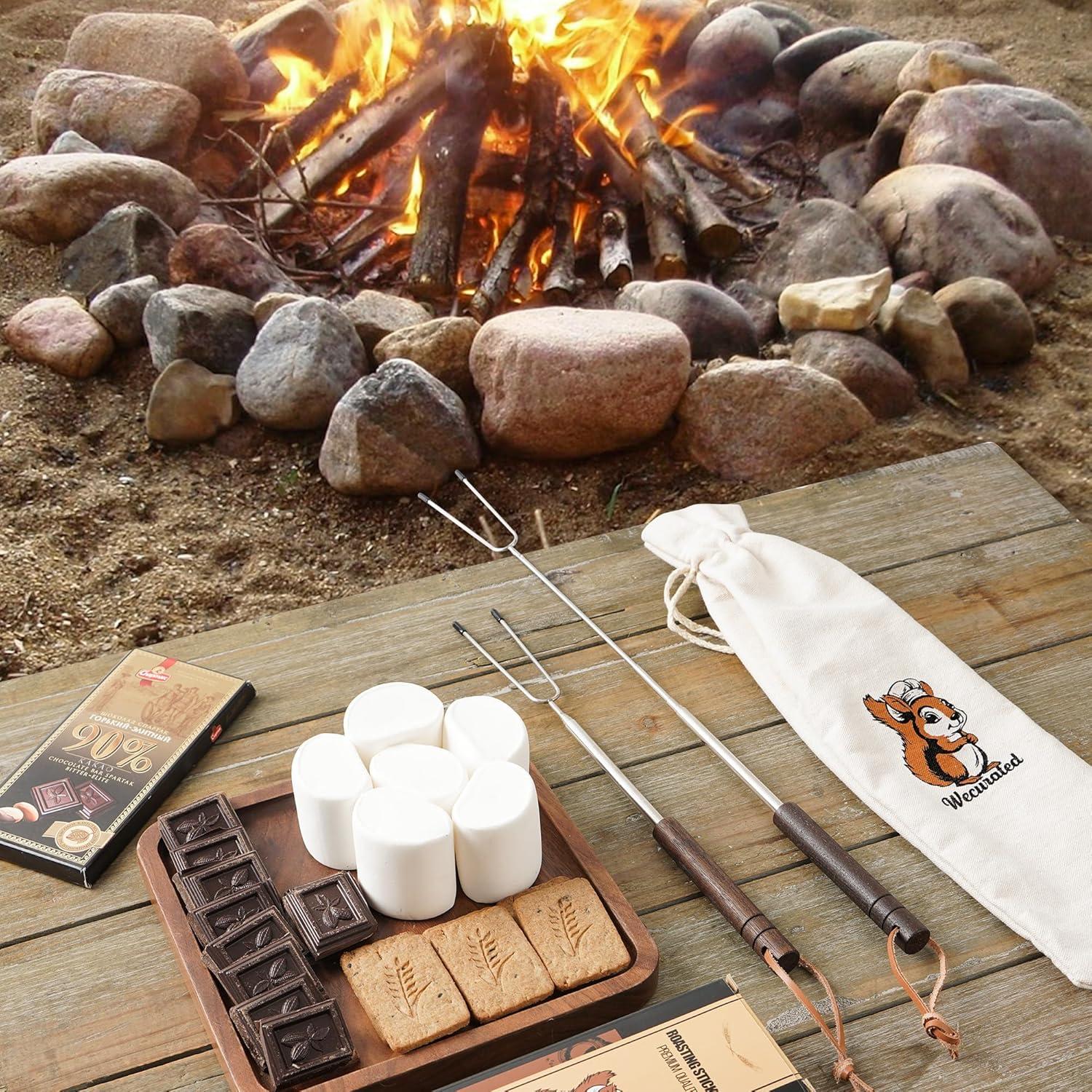 Juego de 5 Palos Telescópicos para Asar Malvaviscos WECURATED