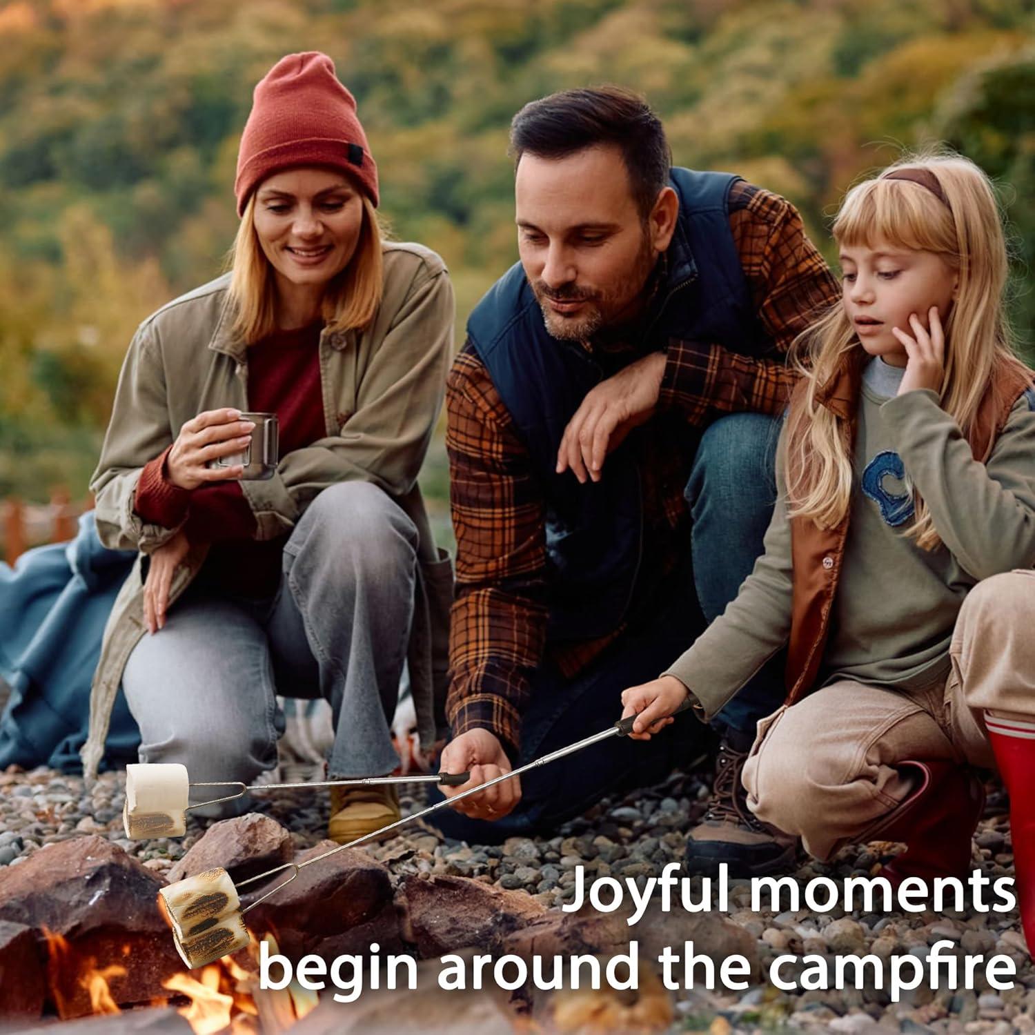 Juego de 5 Palos Telescópicos para Asar Malvaviscos WECURATED