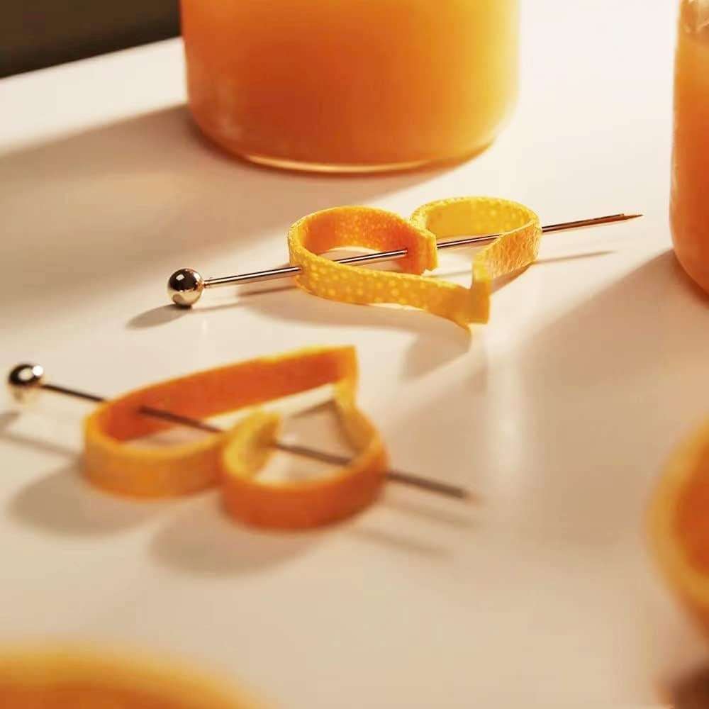 15 Palillos de Cóctel de Acero Inoxidable Reutilizables 10.9 cm