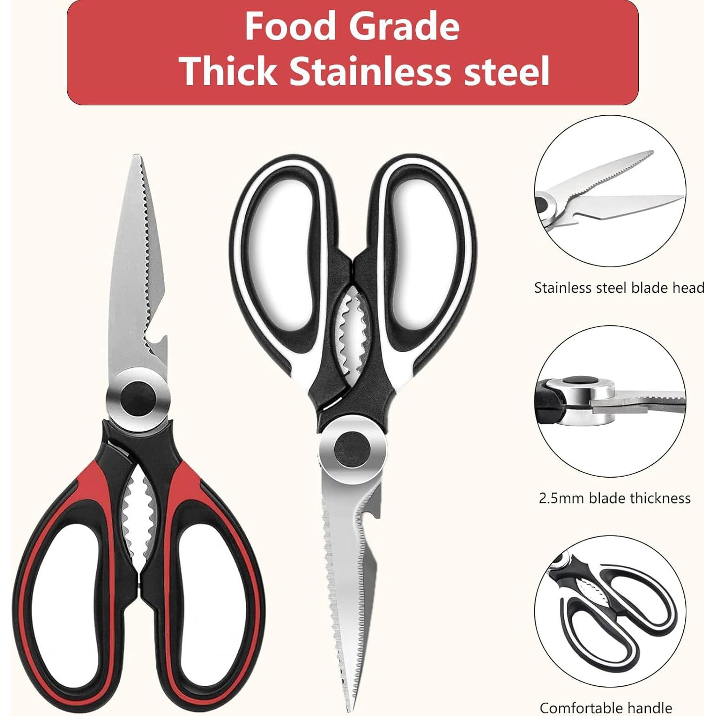 Juego de Tijeras de Cocina Holylofty 3 Piezas Acero Inoxidable