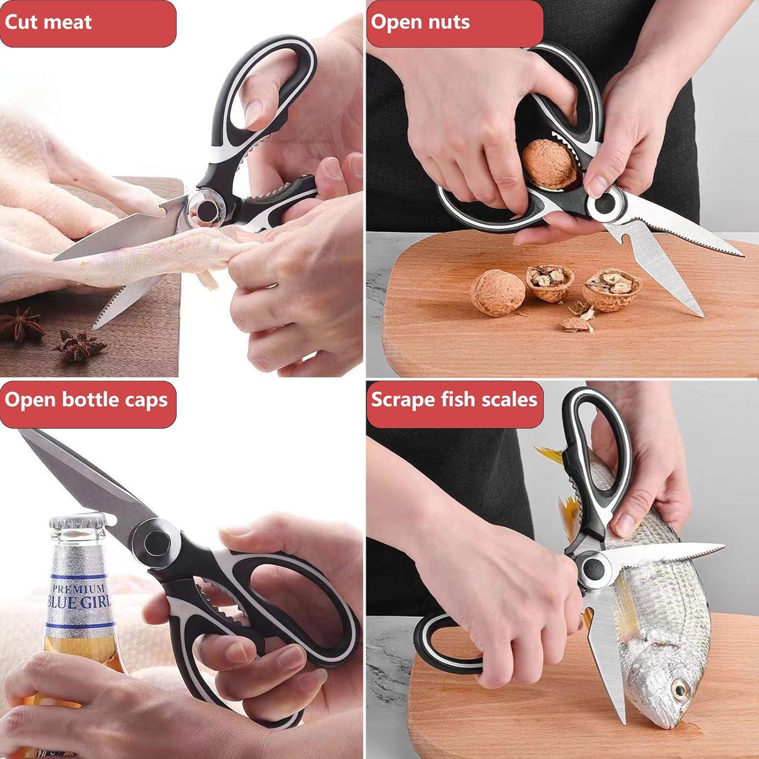 Juego de Tijeras de Cocina Holylofty 3 Piezas Acero Inoxidable