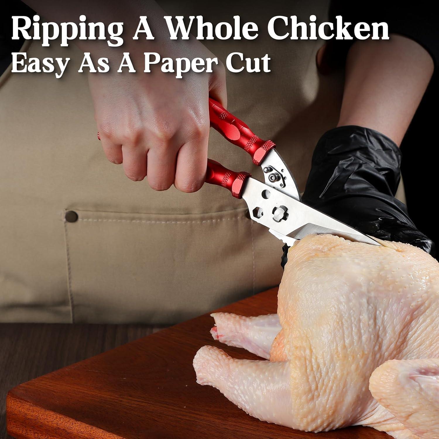 Tijeras de Cocina DRAGON RIOT Acero Inoxidable 8 en 1 Rojo