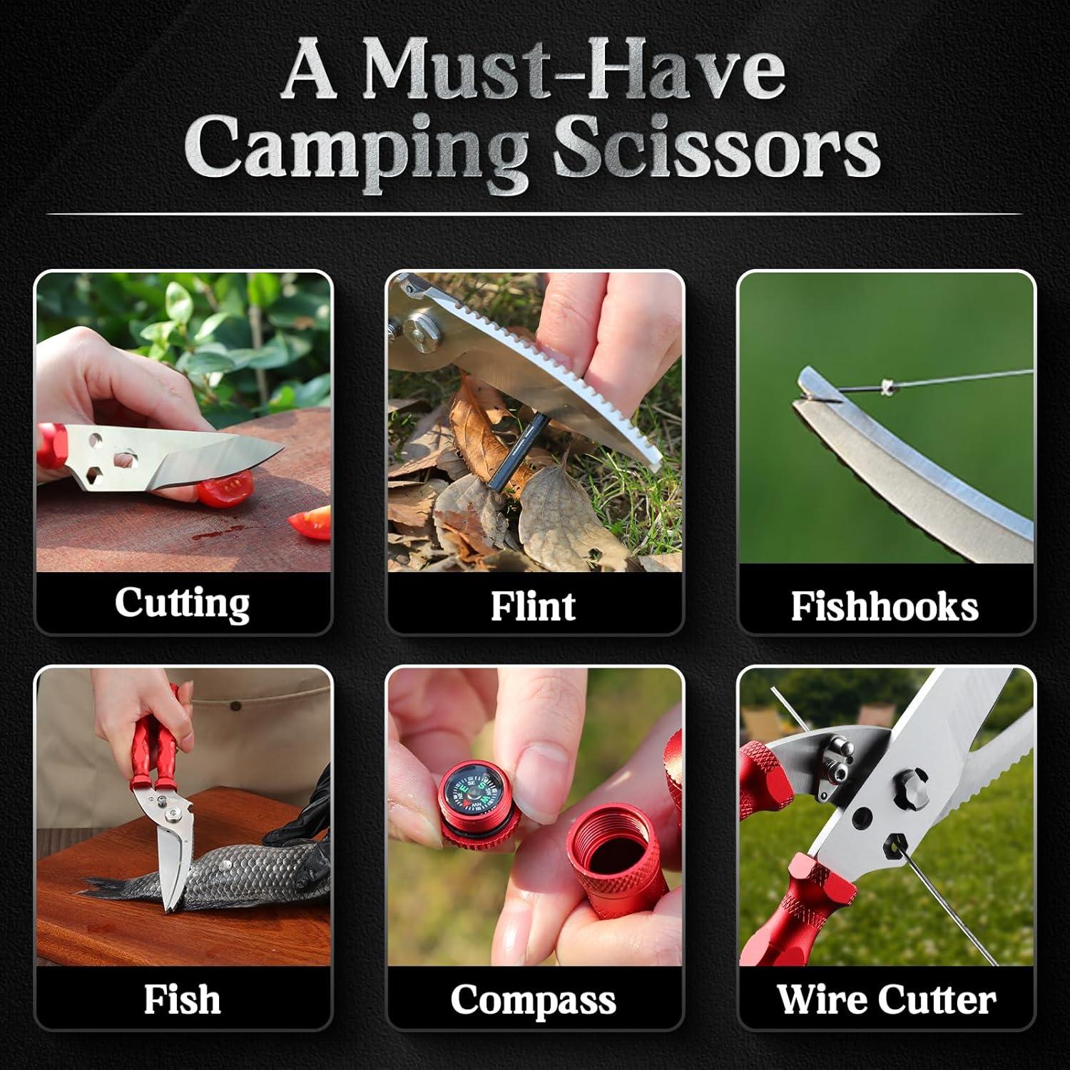 Tijeras de Cocina DRAGON RIOT Acero Inoxidable 8 en 1 Rojo