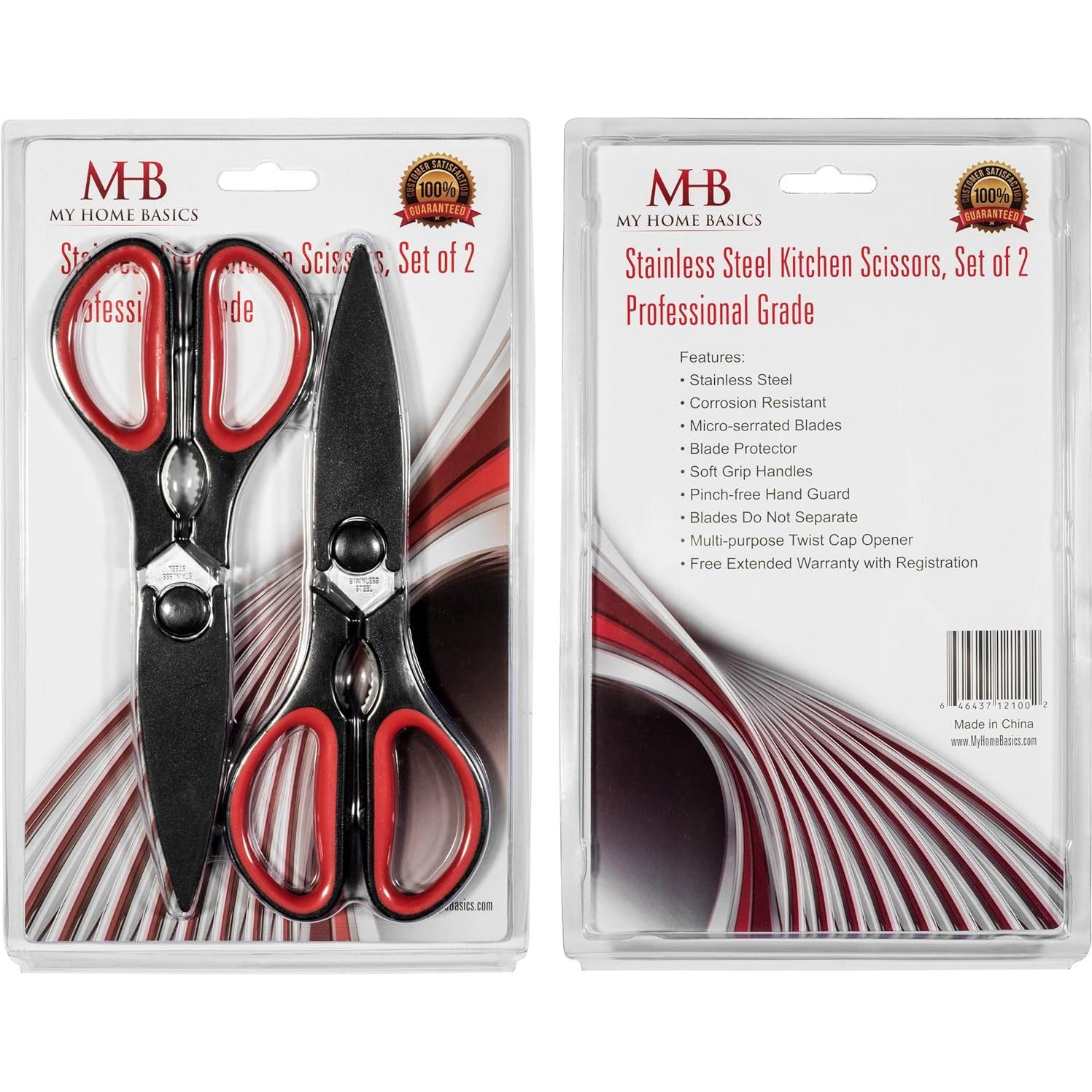 Tijeras de Cocina Silicone Designs - Acero Inoxidable, Juego de 2