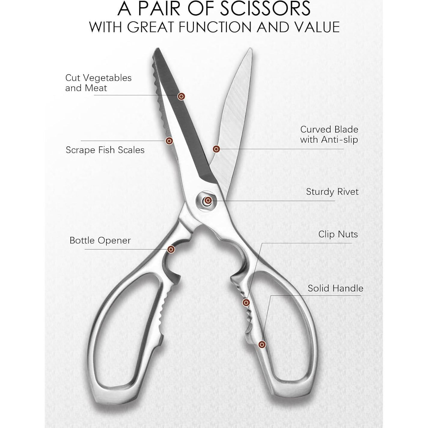 Tijeras de Cocina SimCoker de Acero Inoxidable 22cm Multiusos