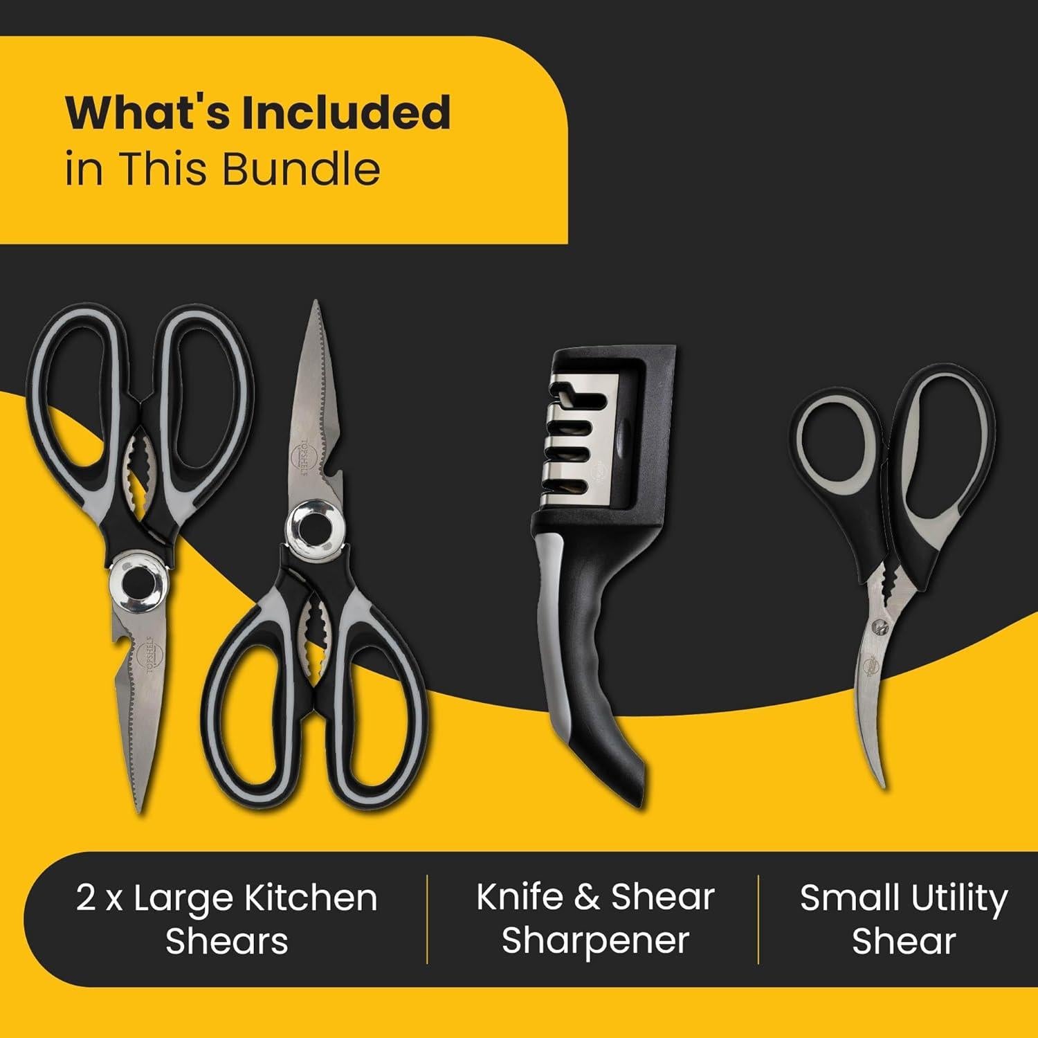 Set de Tijeras de Cocina TopShelf Kitchenware - 4 Piezas de Acero Inoxidable