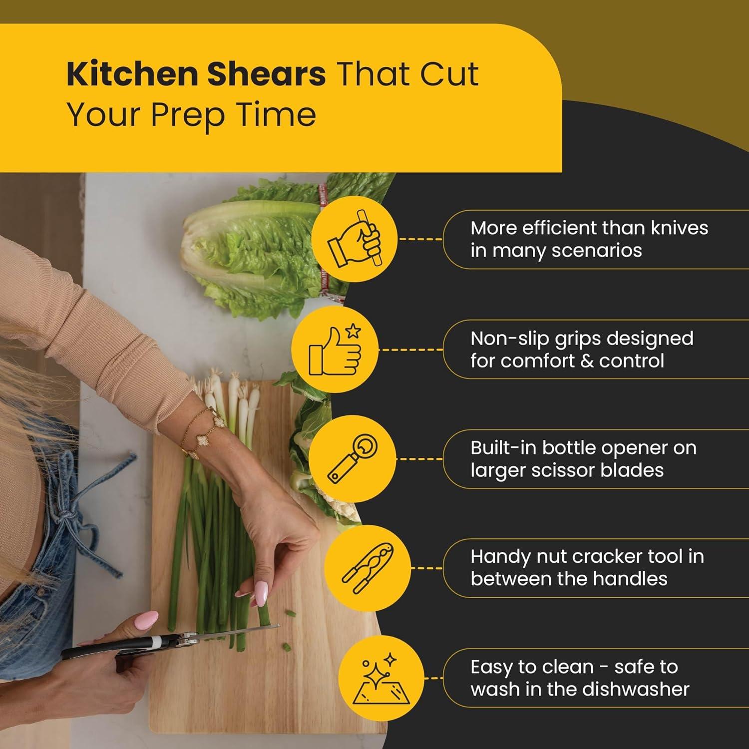 Set de Tijeras de Cocina TopShelf Kitchenware - 4 Piezas de Acero Inoxidable