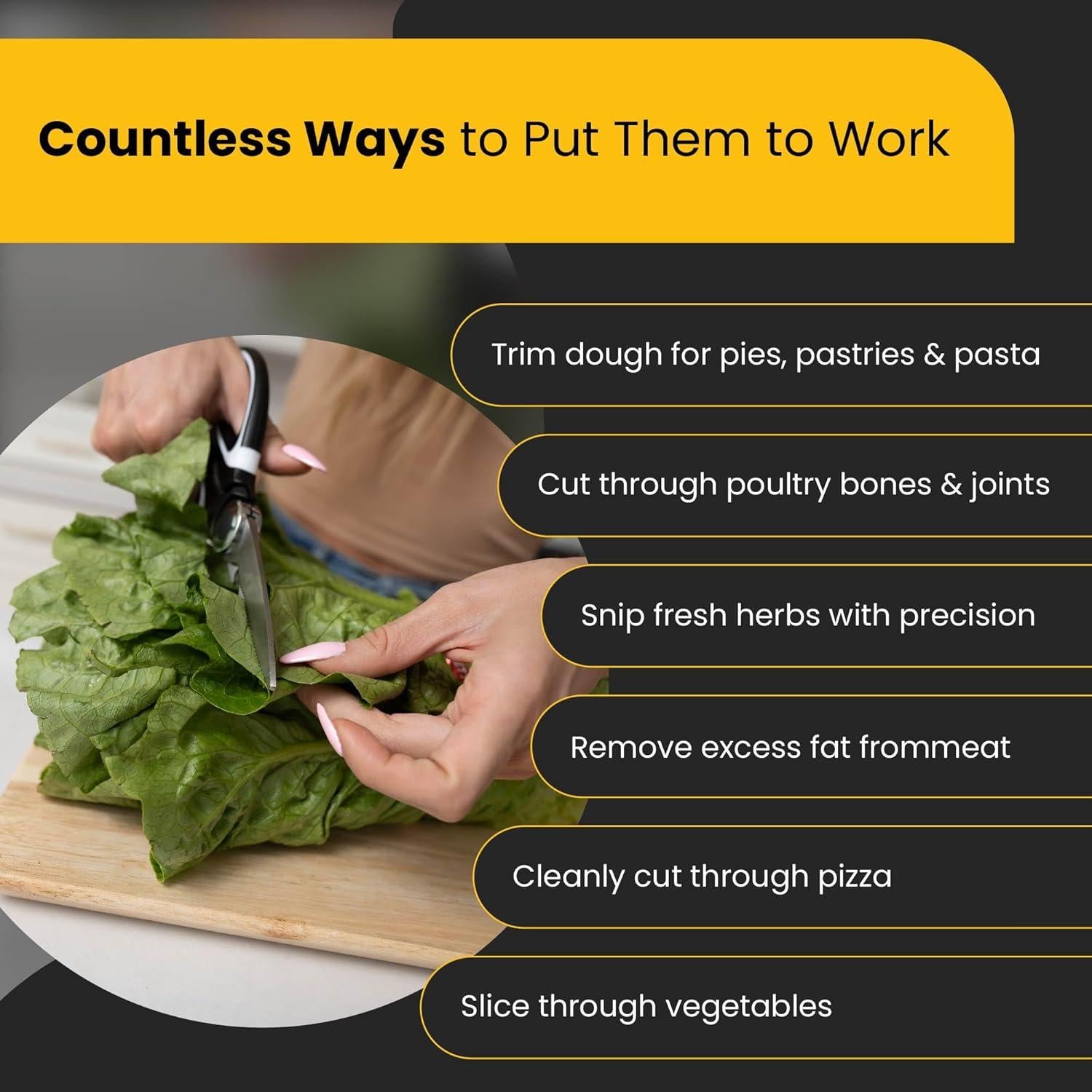 Set de Tijeras de Cocina TopShelf Kitchenware - 4 Piezas de Acero Inoxidable