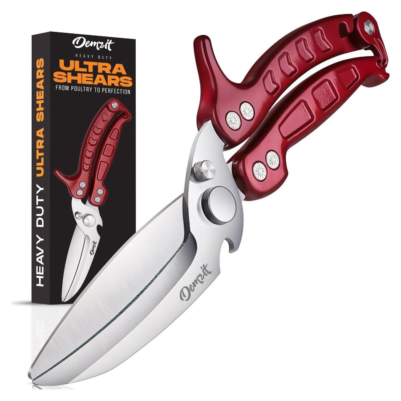 Tijeras de Aves de Corral Demzit 2024 - Acero Inoxidable, Antideslizantes
