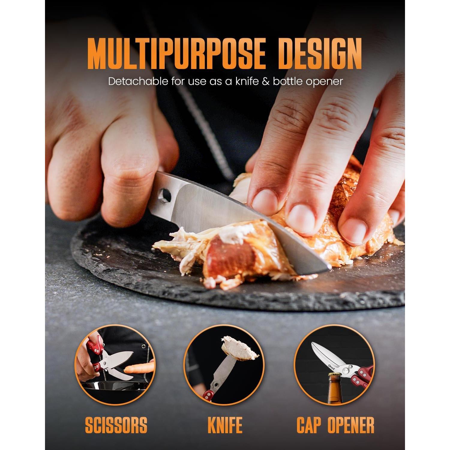 Tijeras de Aves de Corral Demzit 2024 - Acero Inoxidable, Antideslizantes