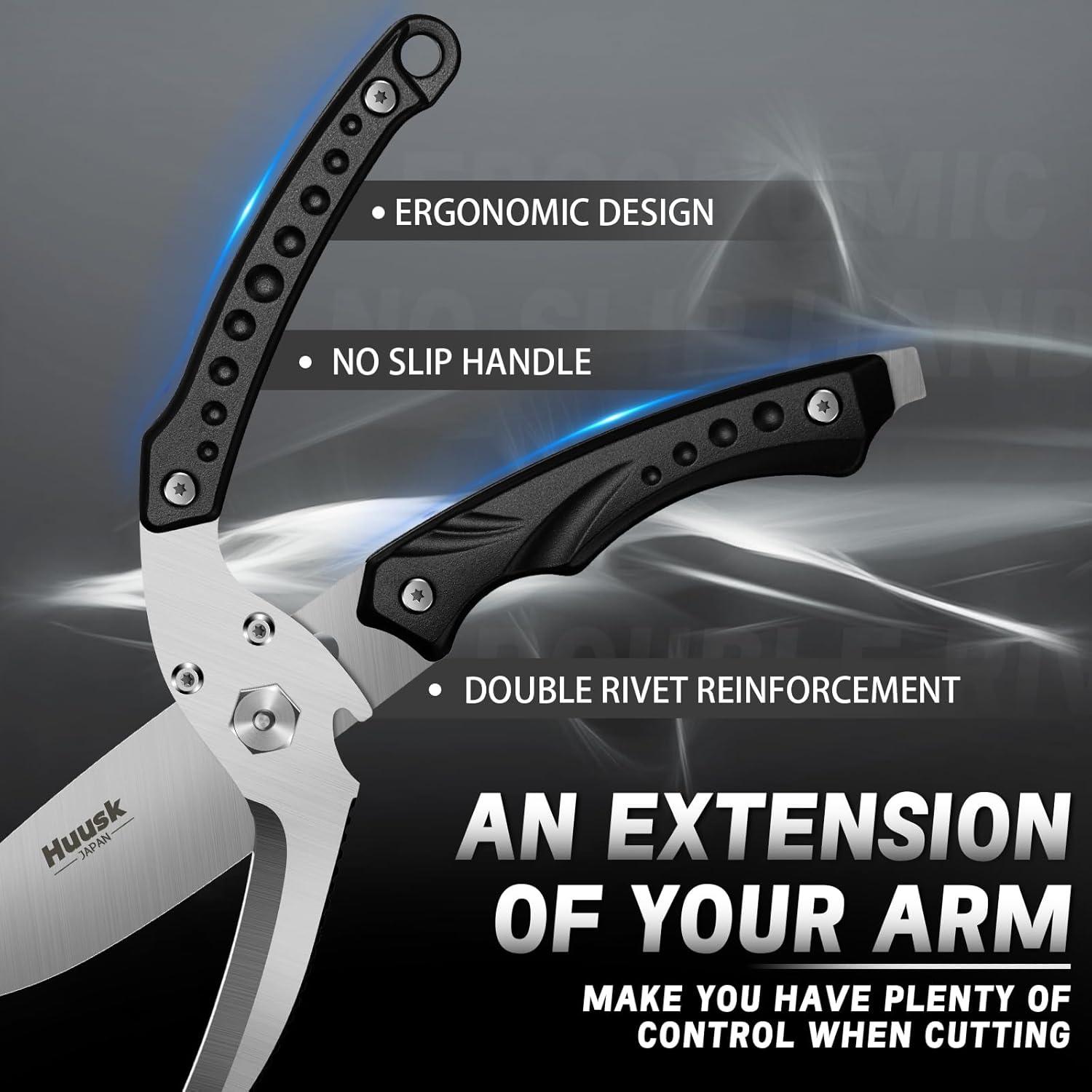 Tijeras de Cocina Huusk Negras para Carne y Verduras 357g