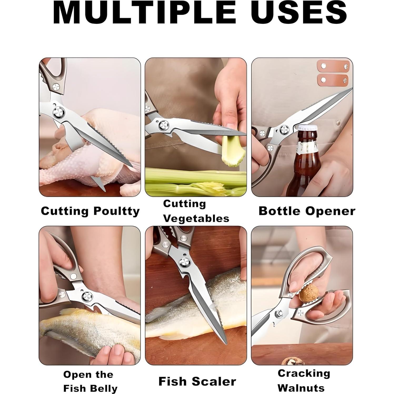 Tijeras de Cocina Honsen de Acero Inoxidable 230g Ultra Afiladas