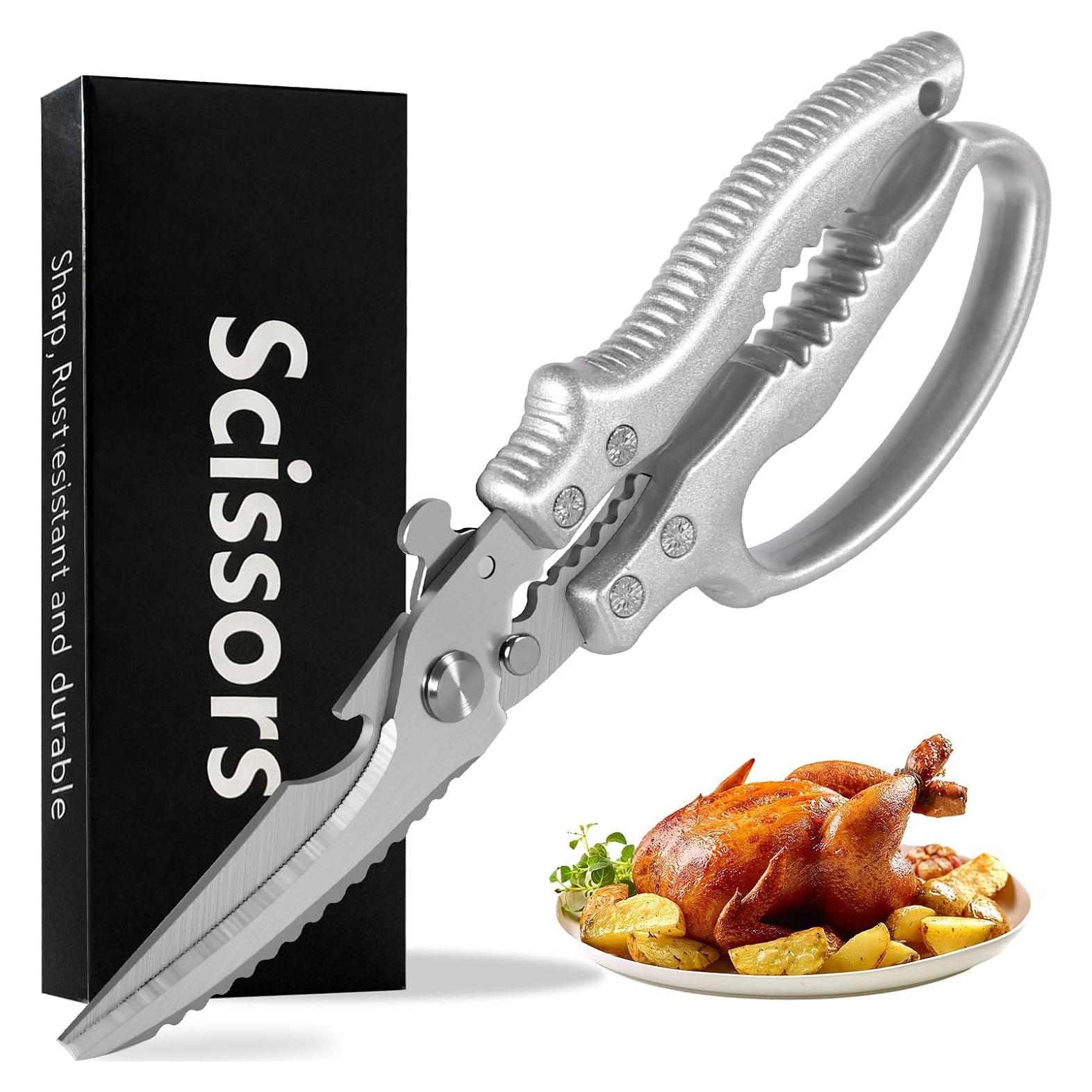 Tijeras de Cocina SpaseMaxxx para Aves y Carne, Acero Inoxidable