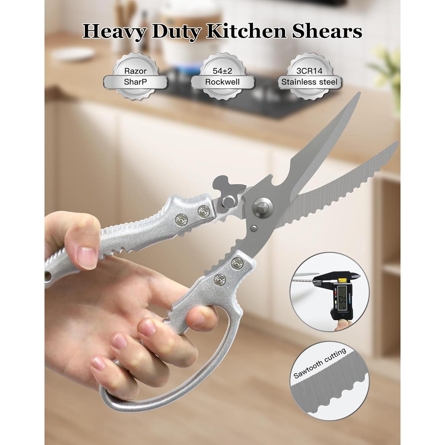 Tijeras de Cocina SpaseMaxxx para Aves y Carne, Acero Inoxidable