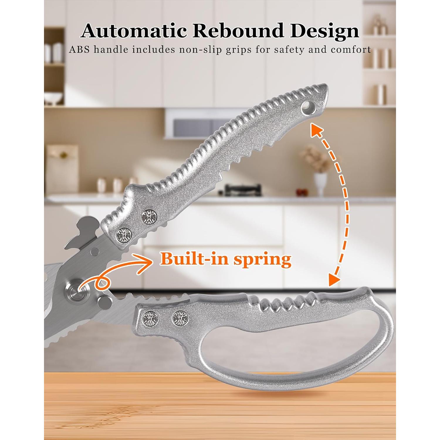 Tijeras de Cocina SpaseMaxxx para Aves y Carne, Acero Inoxidable
