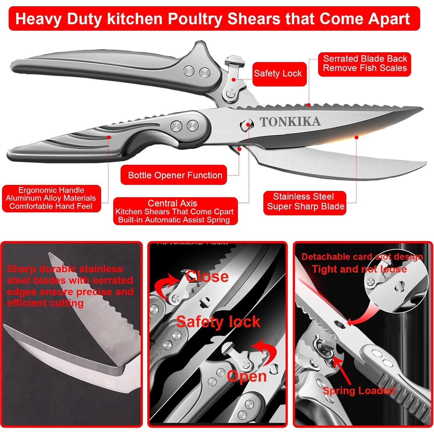Tijeras de Cocina TONKIKA Desmontables 25.9 cm Acero Inoxidable