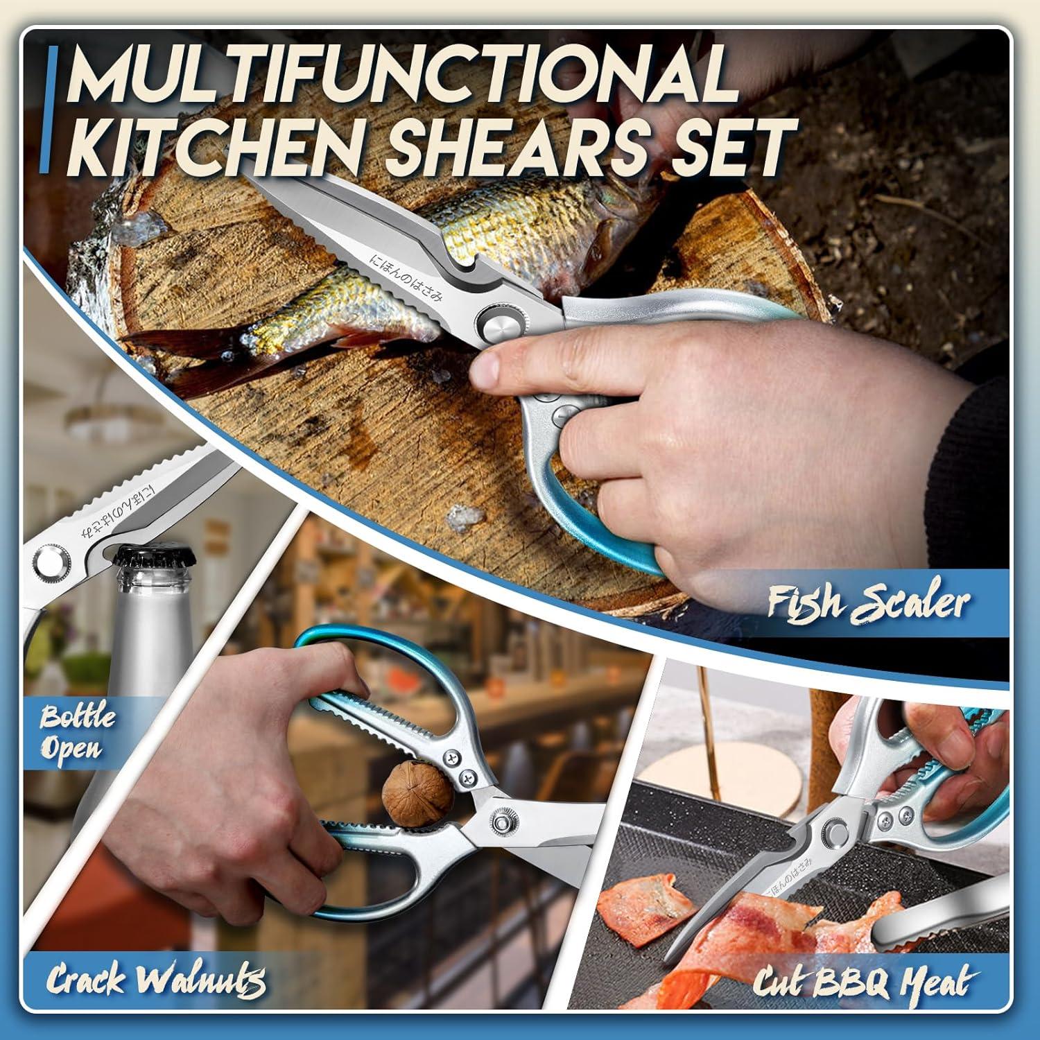 Juego de Tijeras de Cocina TIJERAS Azul Acero Inoxidable 12.19cm