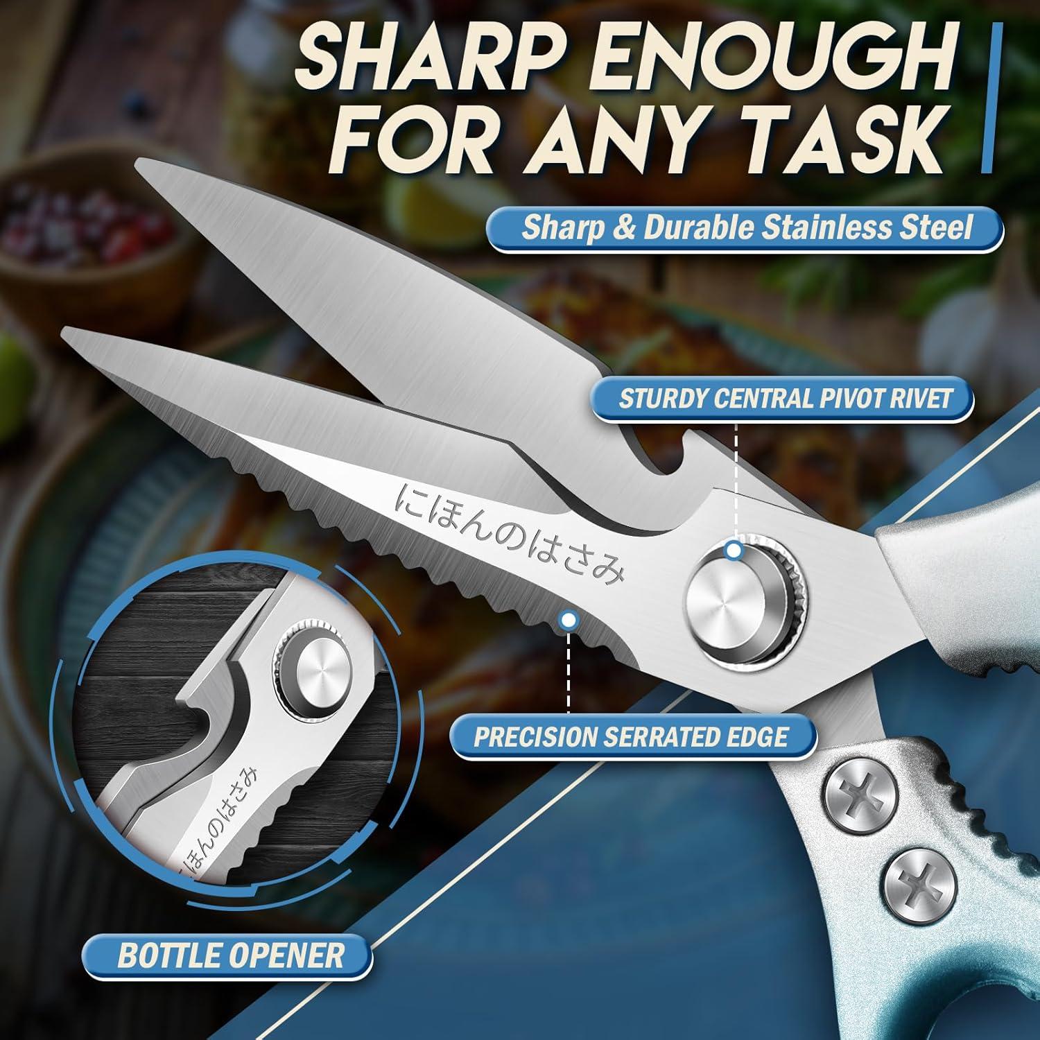 Juego de Tijeras de Cocina TIJERAS Azul Acero Inoxidable 12.19cm